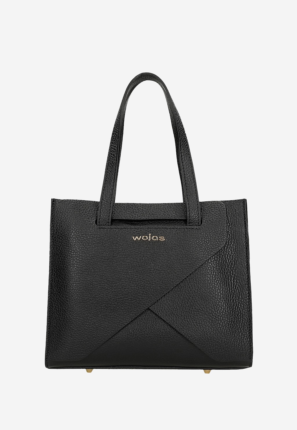 Černá kožená dámská kabelka se zlatým logem 80418-51 Widok 1