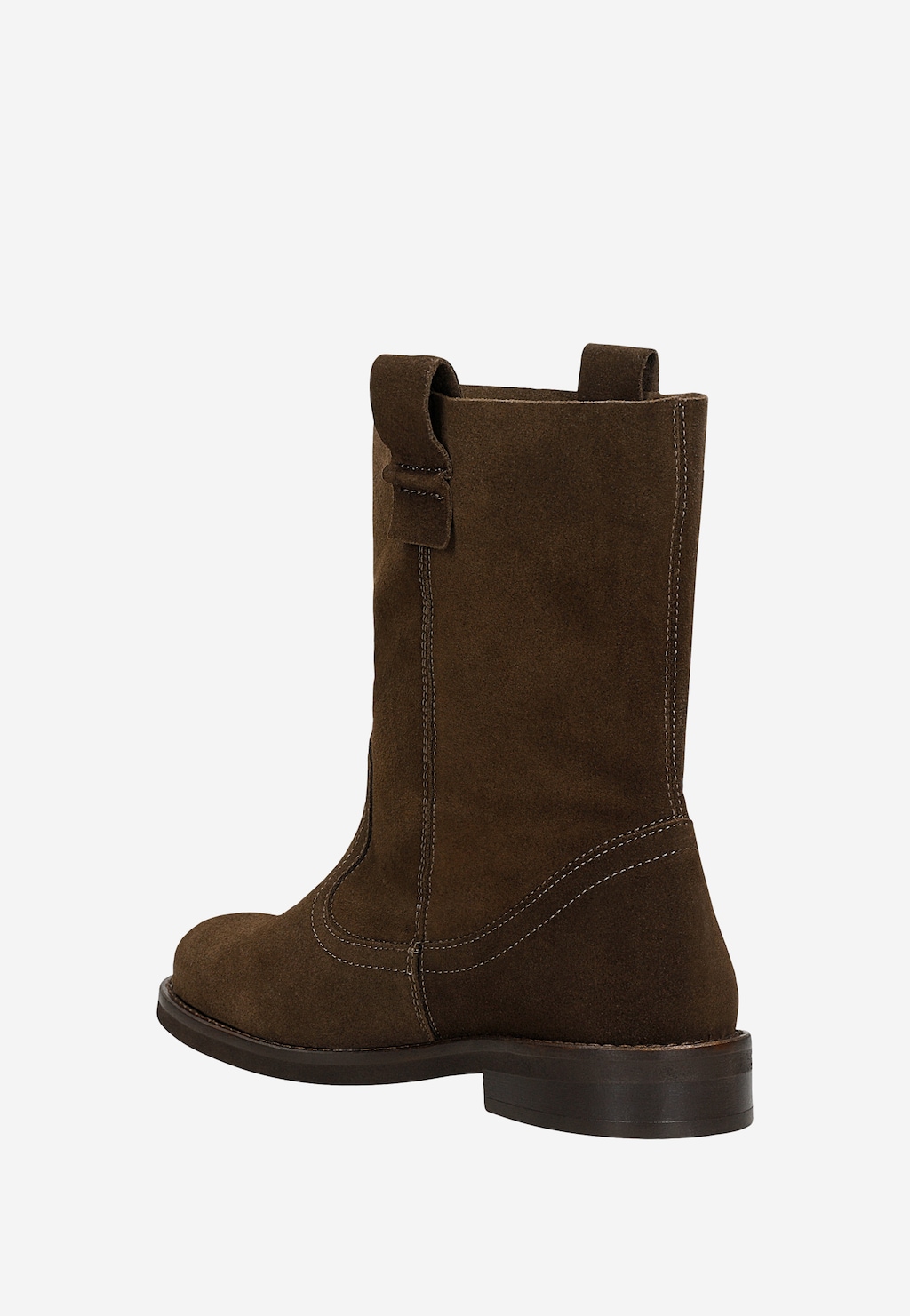 Brązowe botki damskie z dwoiny welurowej 55308-62 Widok 3