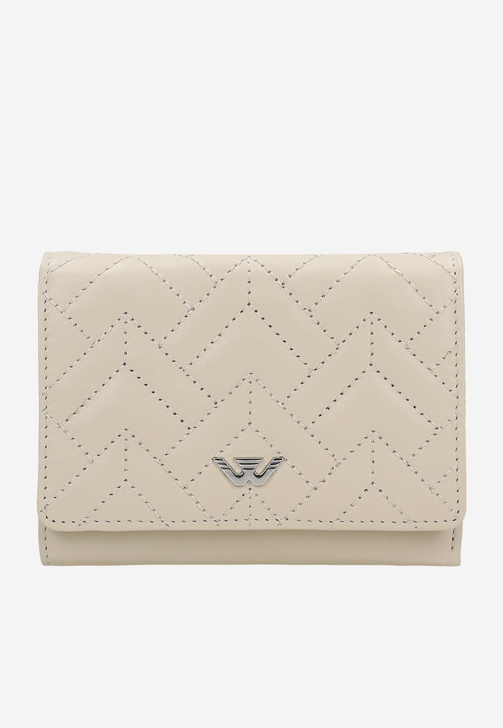 Beżowy portfel damski pikowany ze skóry likcowej 91101-54 Widok 2