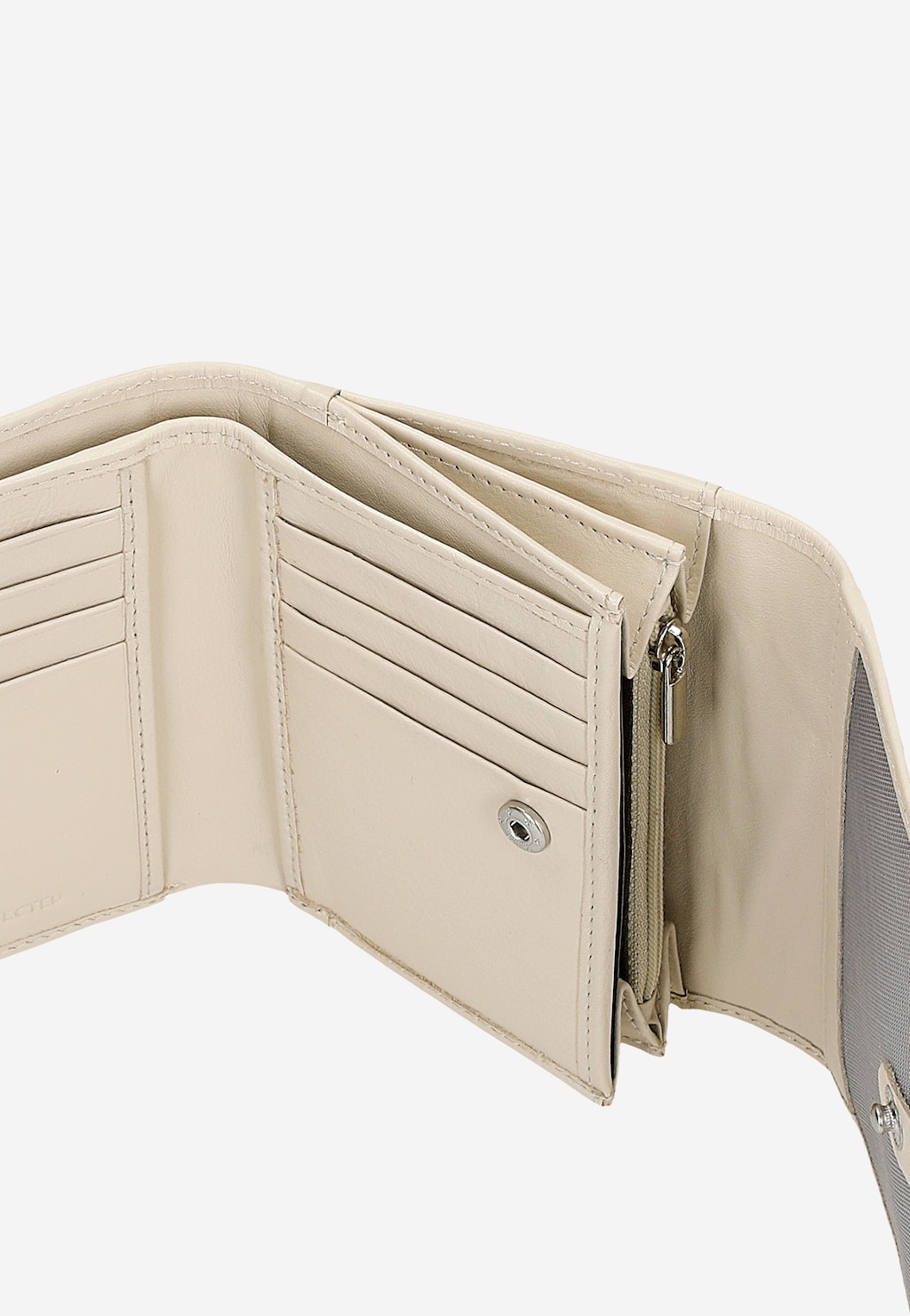 Beżowy portfel damski pikowany ze skóry likcowej 91101-54 Widok 6