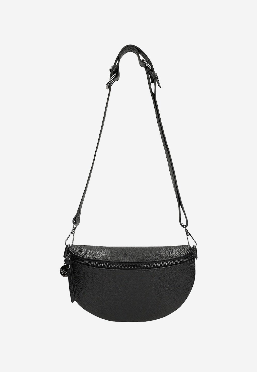 Czarna skórzana torebka nerka 80099-41 Widok 5