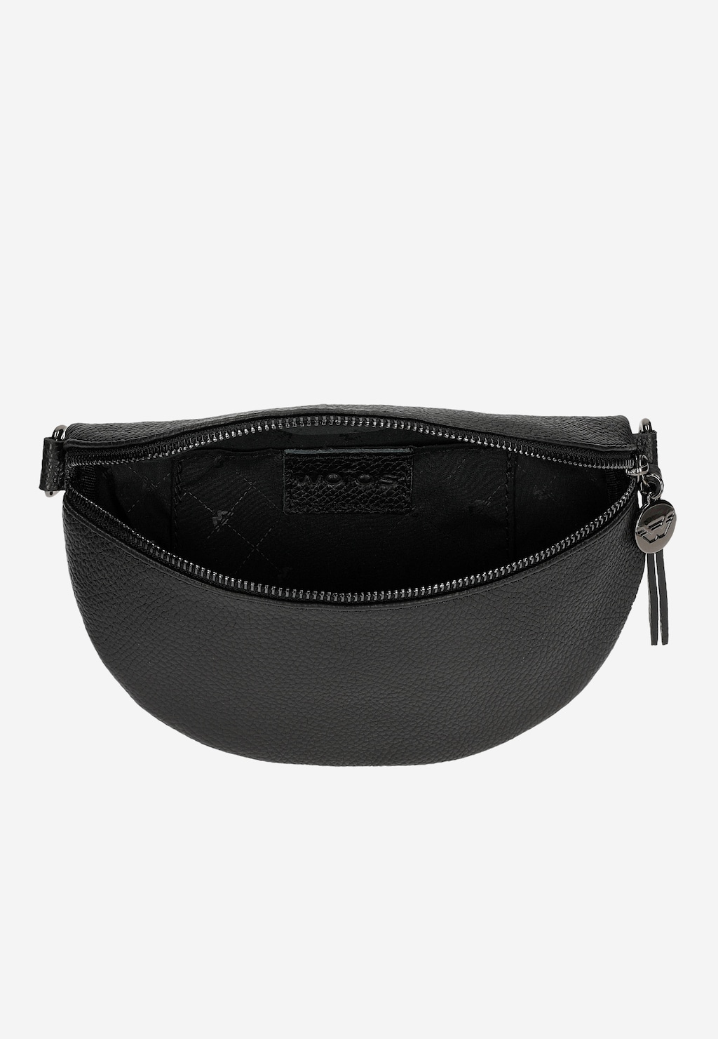 Czarna skórzana torebka nerka 80099-41 Widok 6