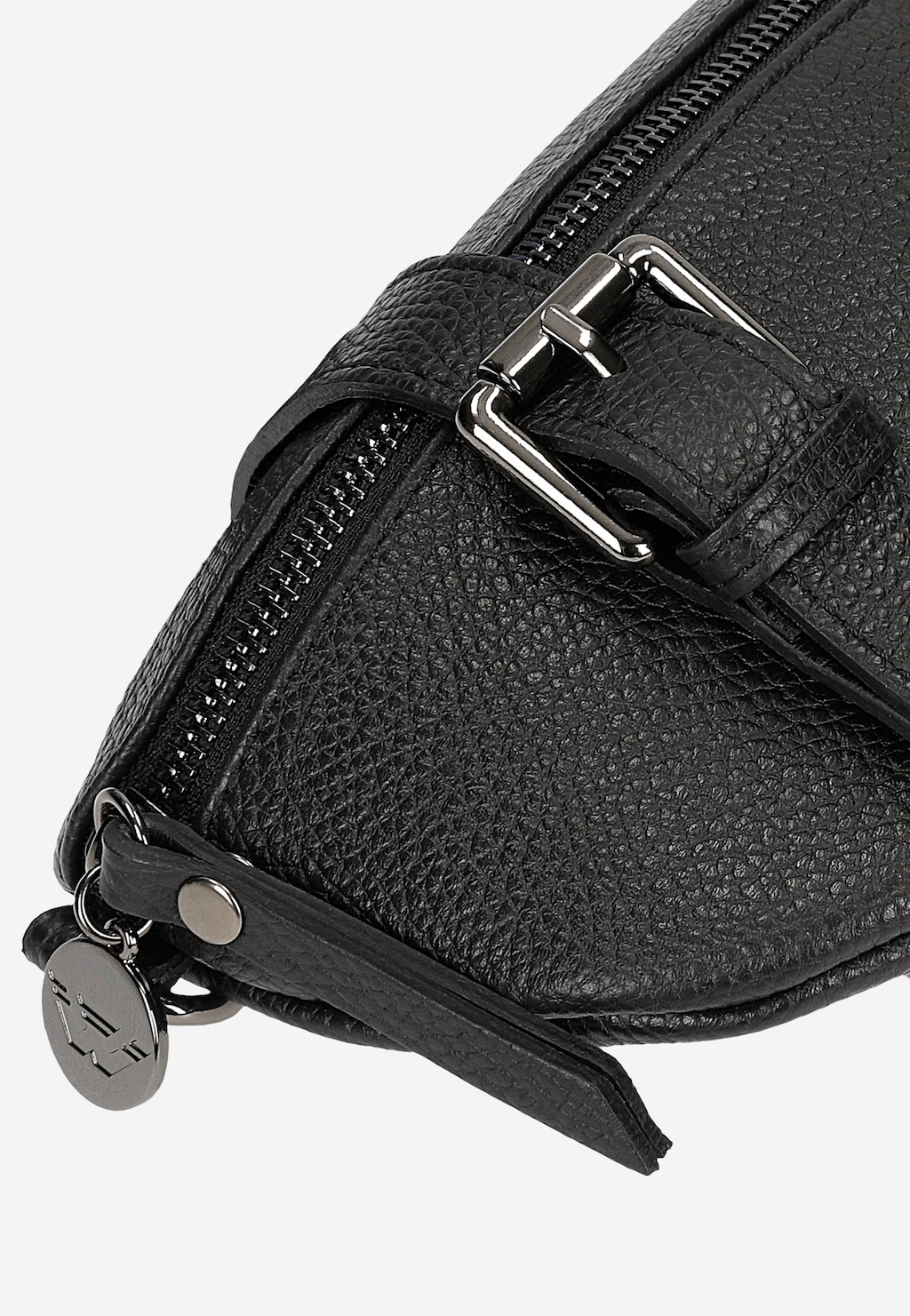 Czarna skórzana torebka nerka 80099-41 Widok 7