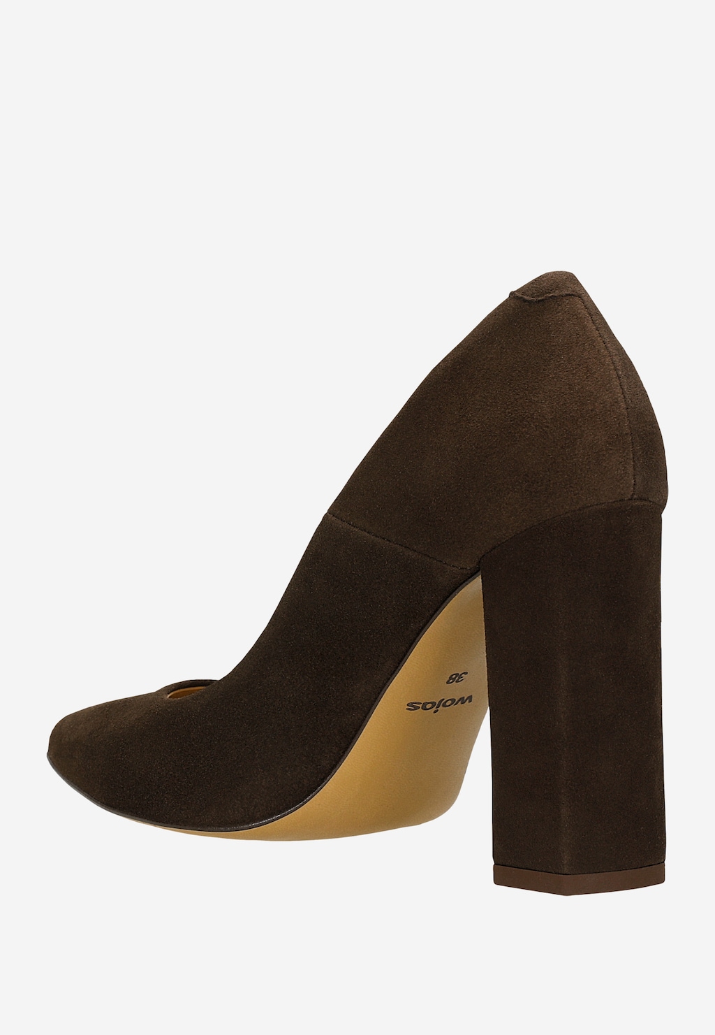 Brązowe czółenka damskie na wysokim słupku 35039-62 Widok 3