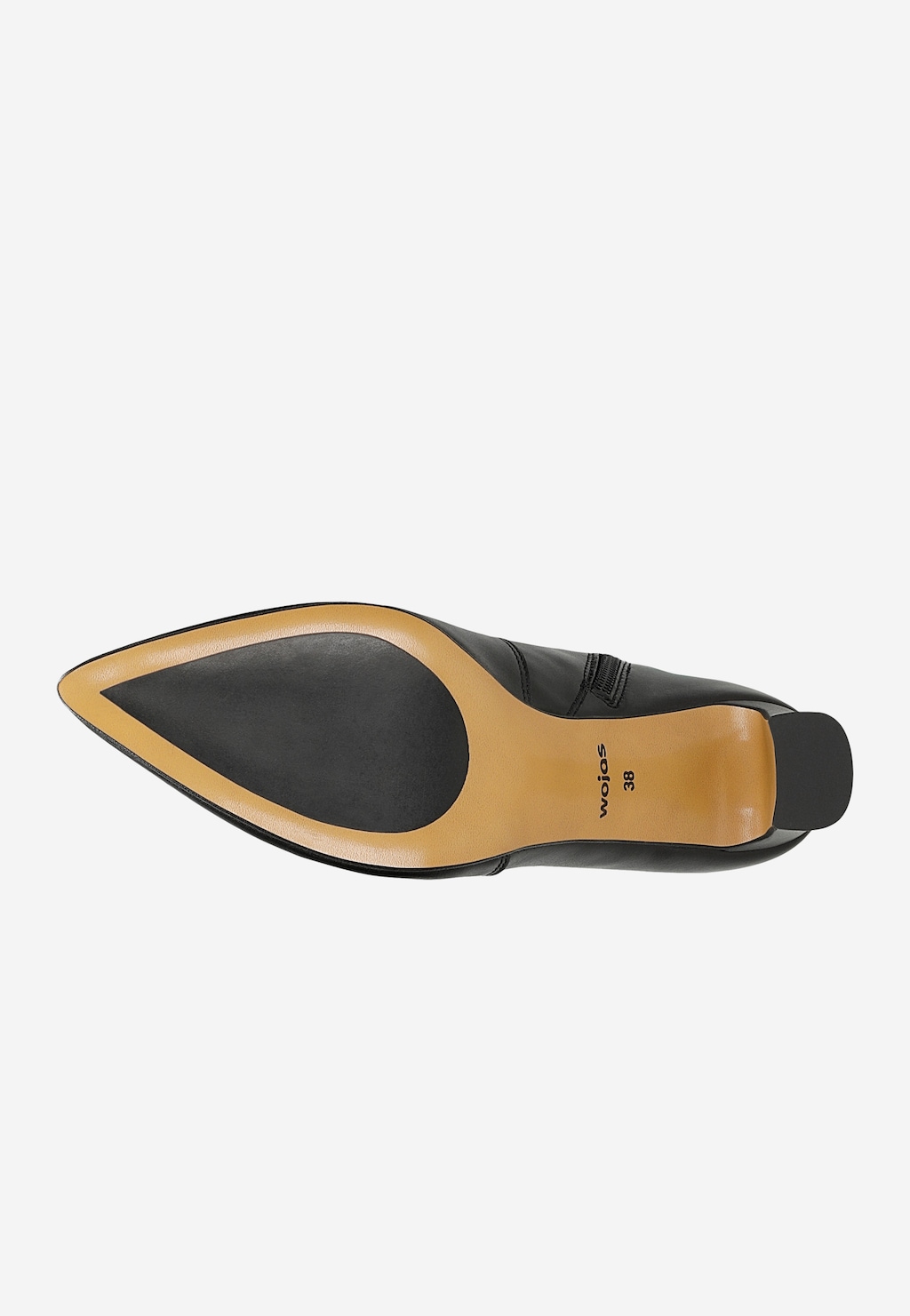 Czarne skórzane botki damskie ze zdejmowanym paskiem 55316-51 Widok 5