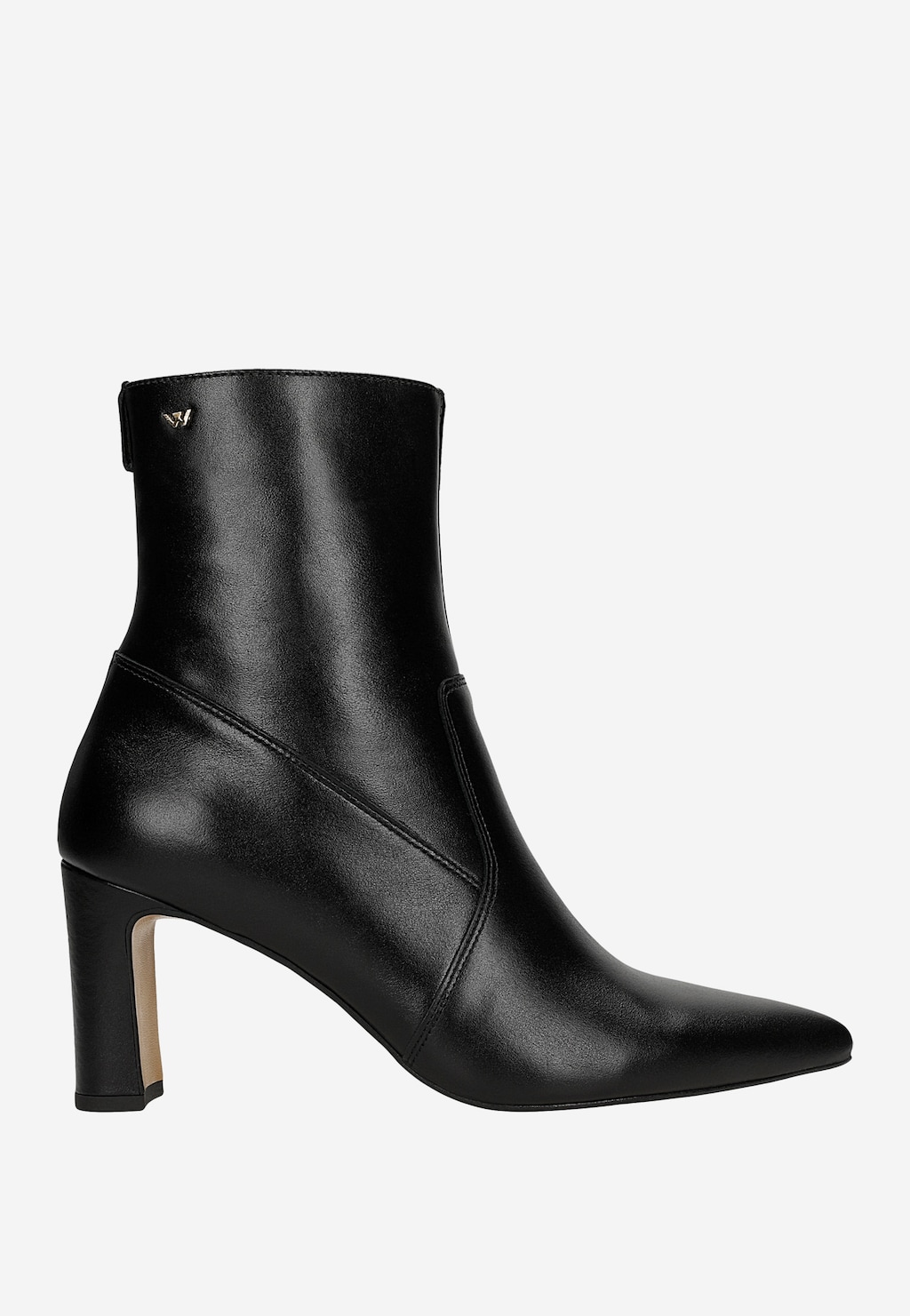 Czarne skórzane botki damskie ze zdejmowanym paskiem 55316-51 Widok 1