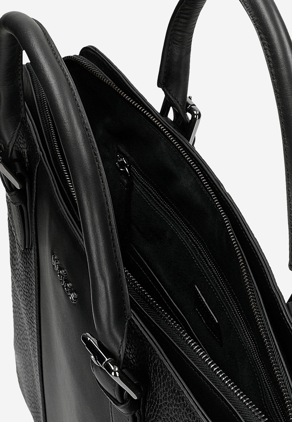 Čierna kožená taška na notebook 90031-51 Widok 5