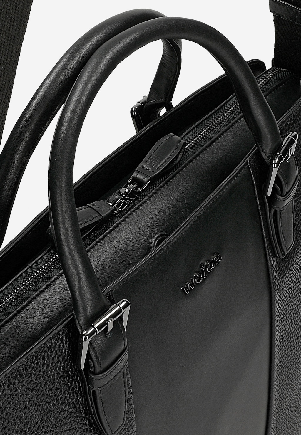 Čierna kožená taška na notebook 90031-51 Widok 6