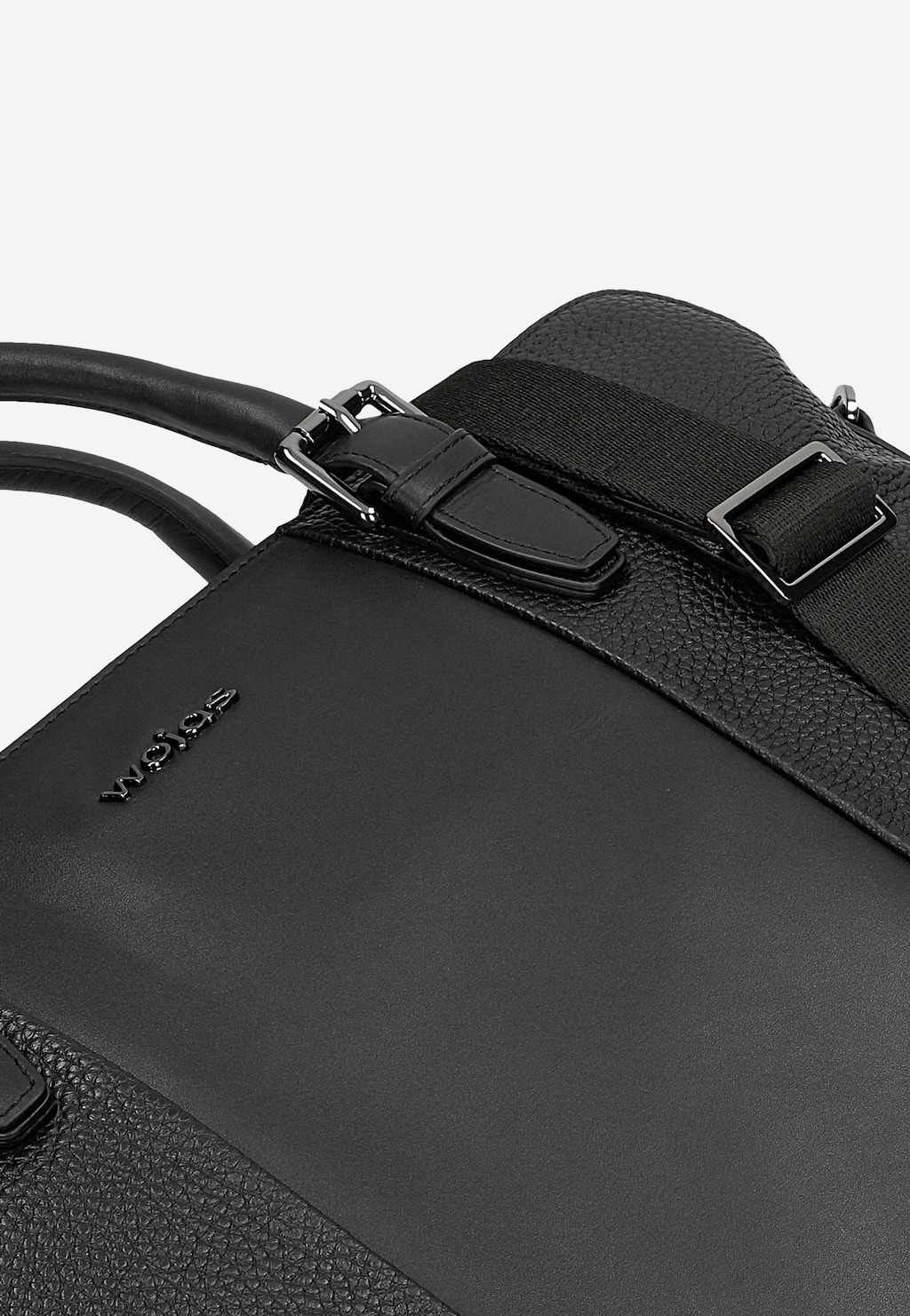 Čierna kožená taška na notebook 90031-51 Widok 7