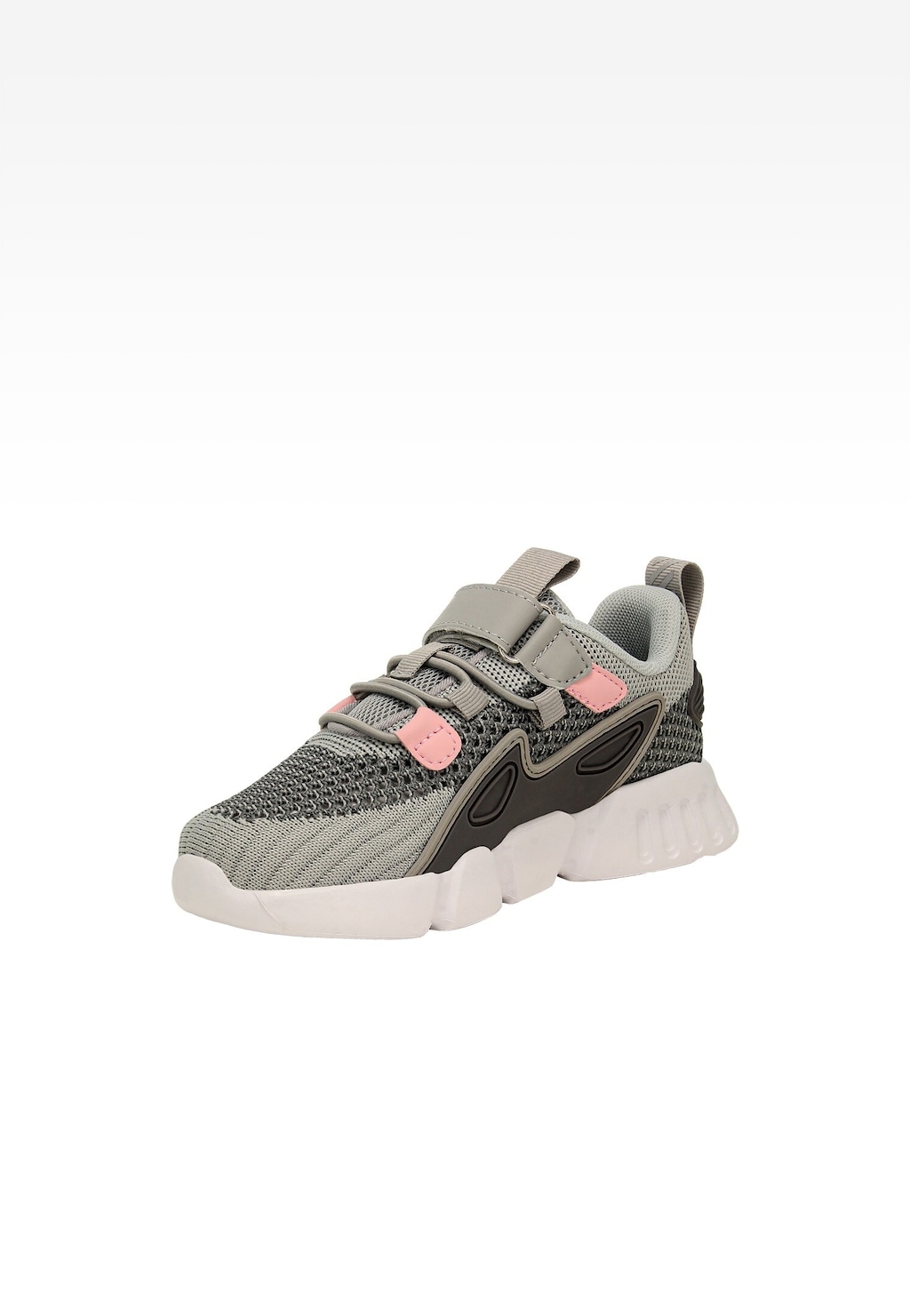 Popielate sneakersy z materiału dla dziewczynki BARTEK 87007-14 Widok 3