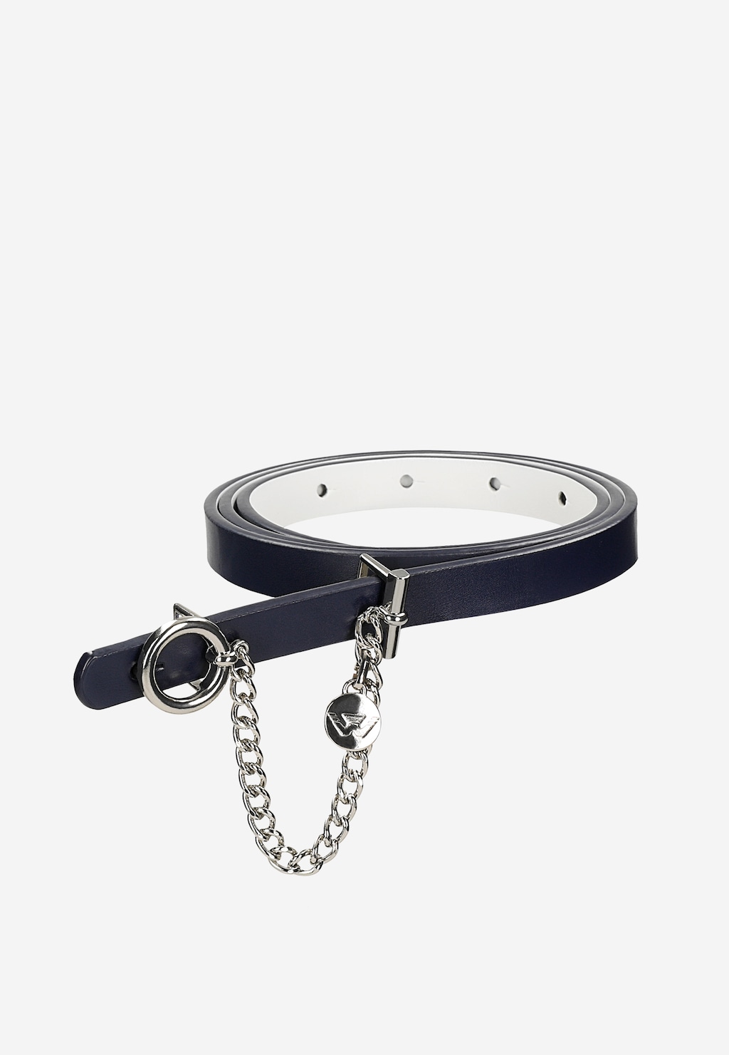 Obojstranný dámsky opasok modro-biely s ozdobnou retiazkou 93100-56 Widok 7