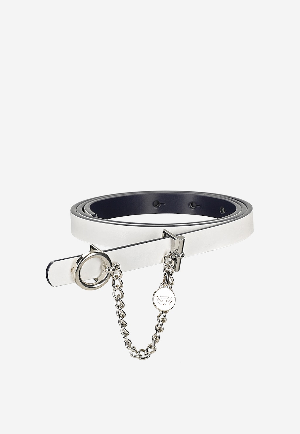 Obojstranný dámsky opasok modro-biely s ozdobnou retiazkou 93100-56 Widok 8