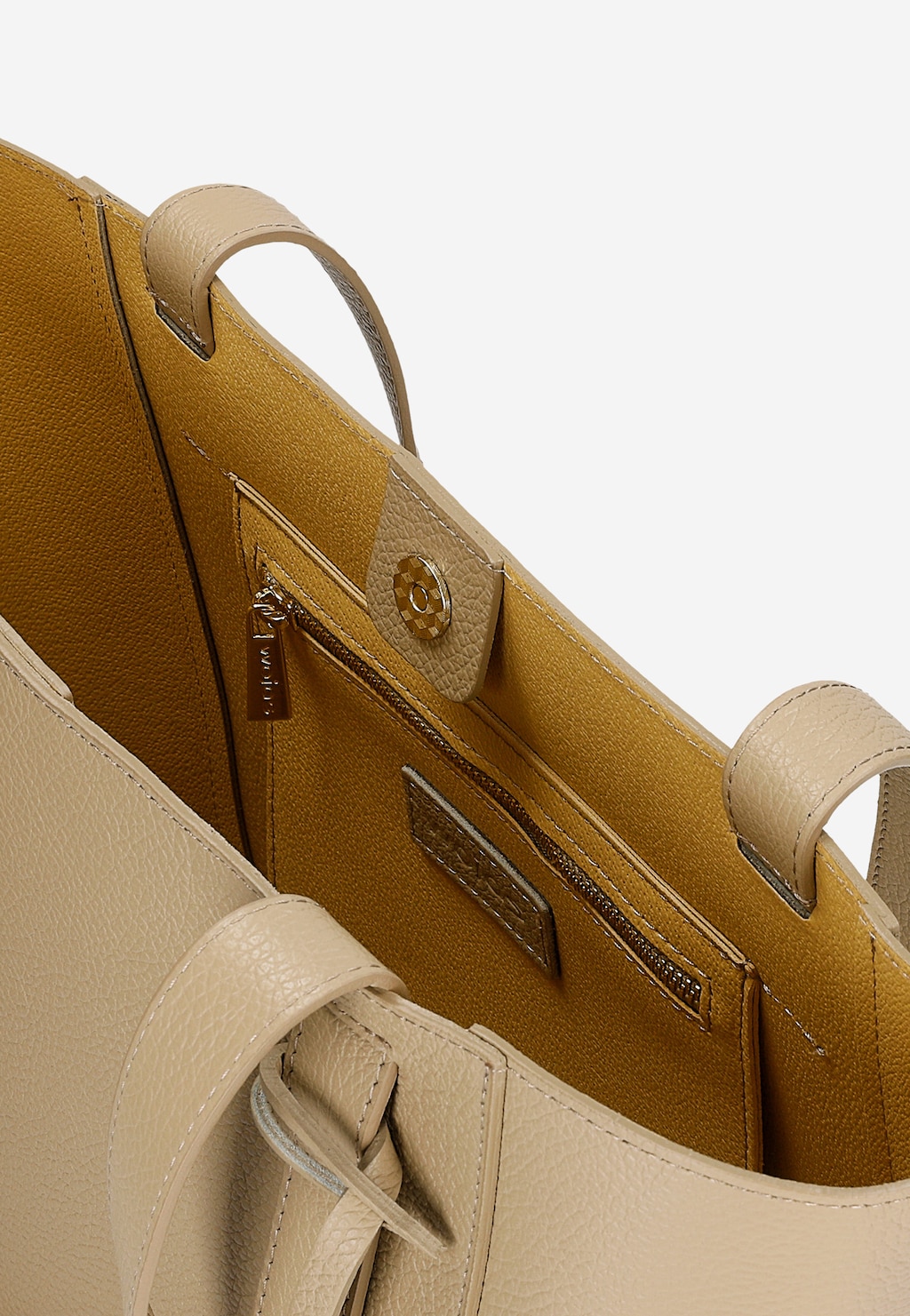 Béžová kožená dámska kabelka typu shopper 80175-54 Widok 6