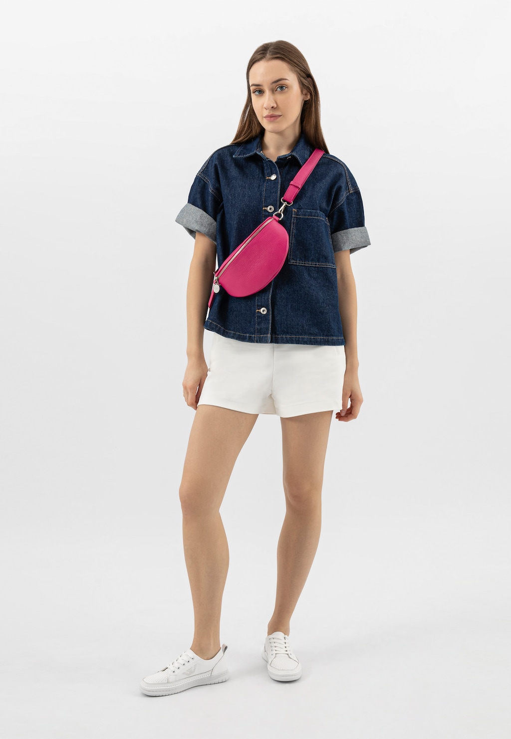 Ružová dámska ľadvinka z lícnej kože 80099-55 Widok 8