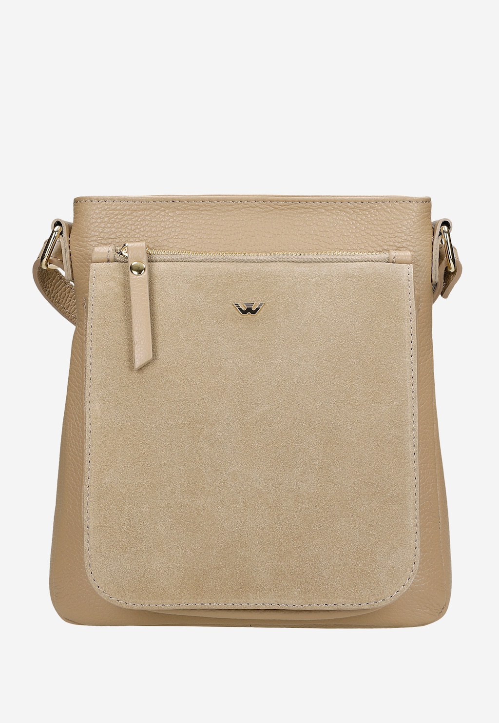 Béžová dámská crossbody kabelka z kombinovaných kůží 80076-74 Widok 2