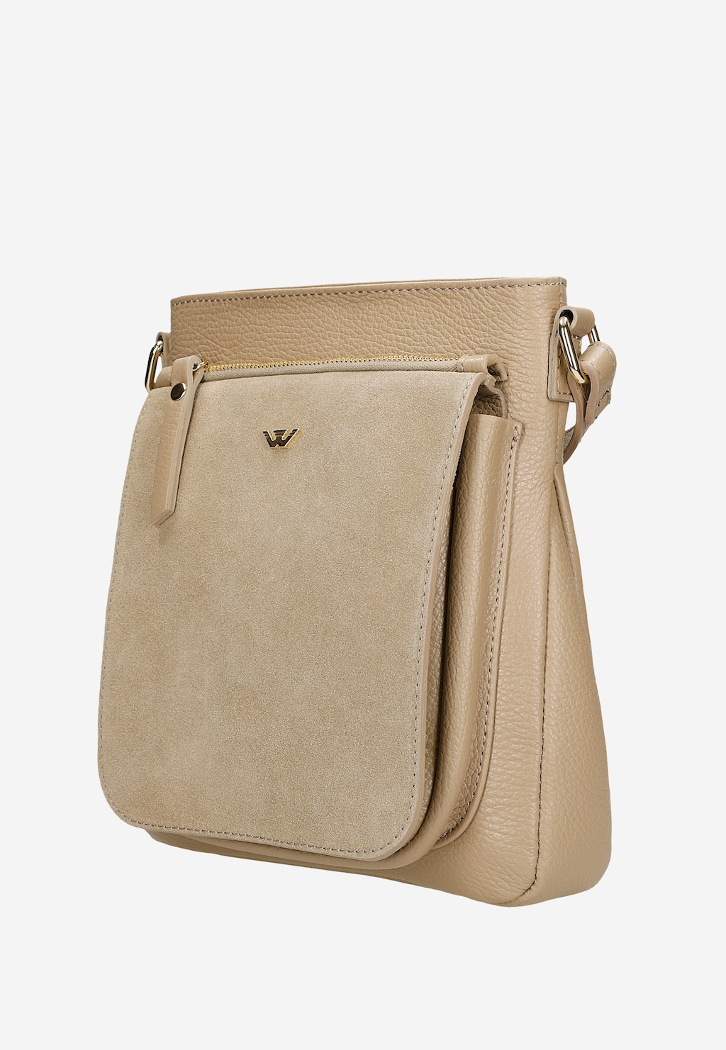 Béžová dámská crossbody kabelka z kombinovaných kůží 80076-74 Widok 3