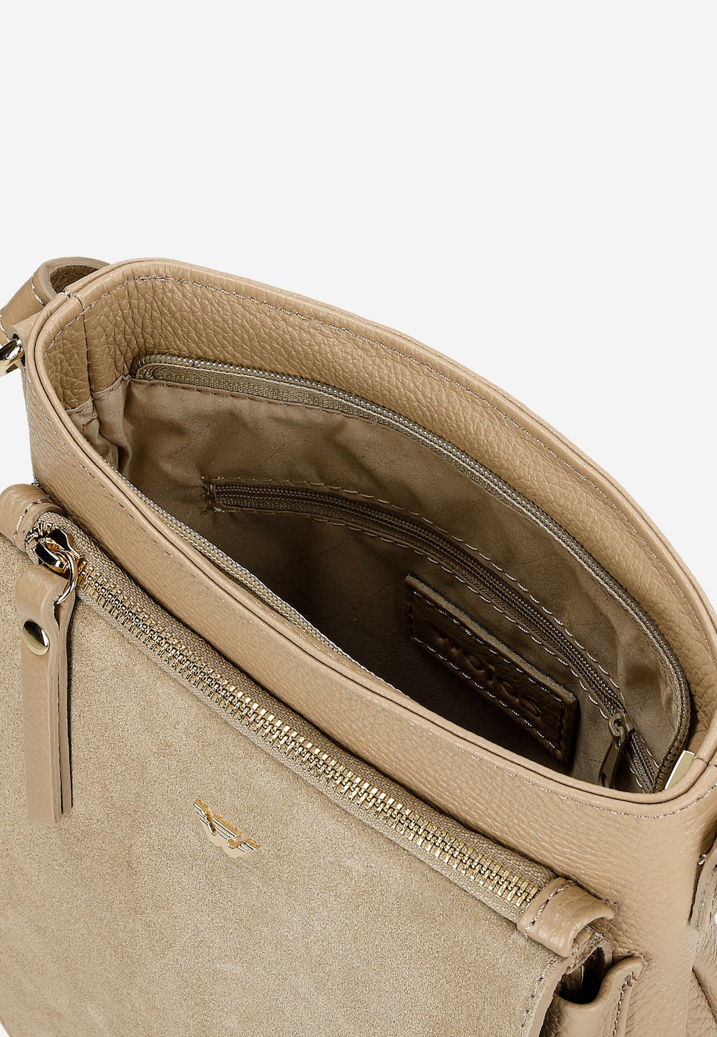 Béžová dámská crossbody kabelka z kombinovaných kůží 80076-74 Widok 6