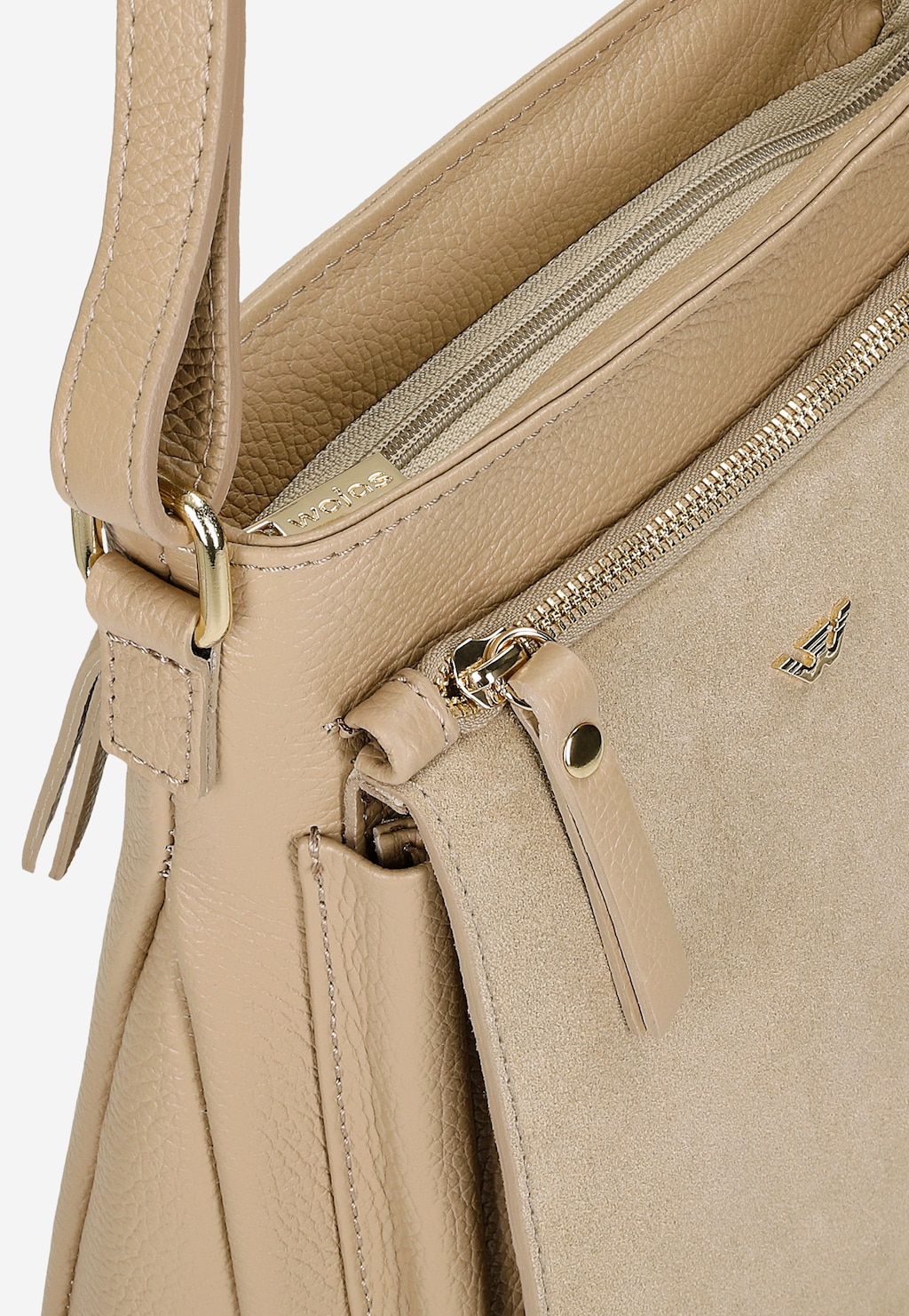 Béžová dámská crossbody kabelka z kombinovaných kůží 80076-74 Widok 7