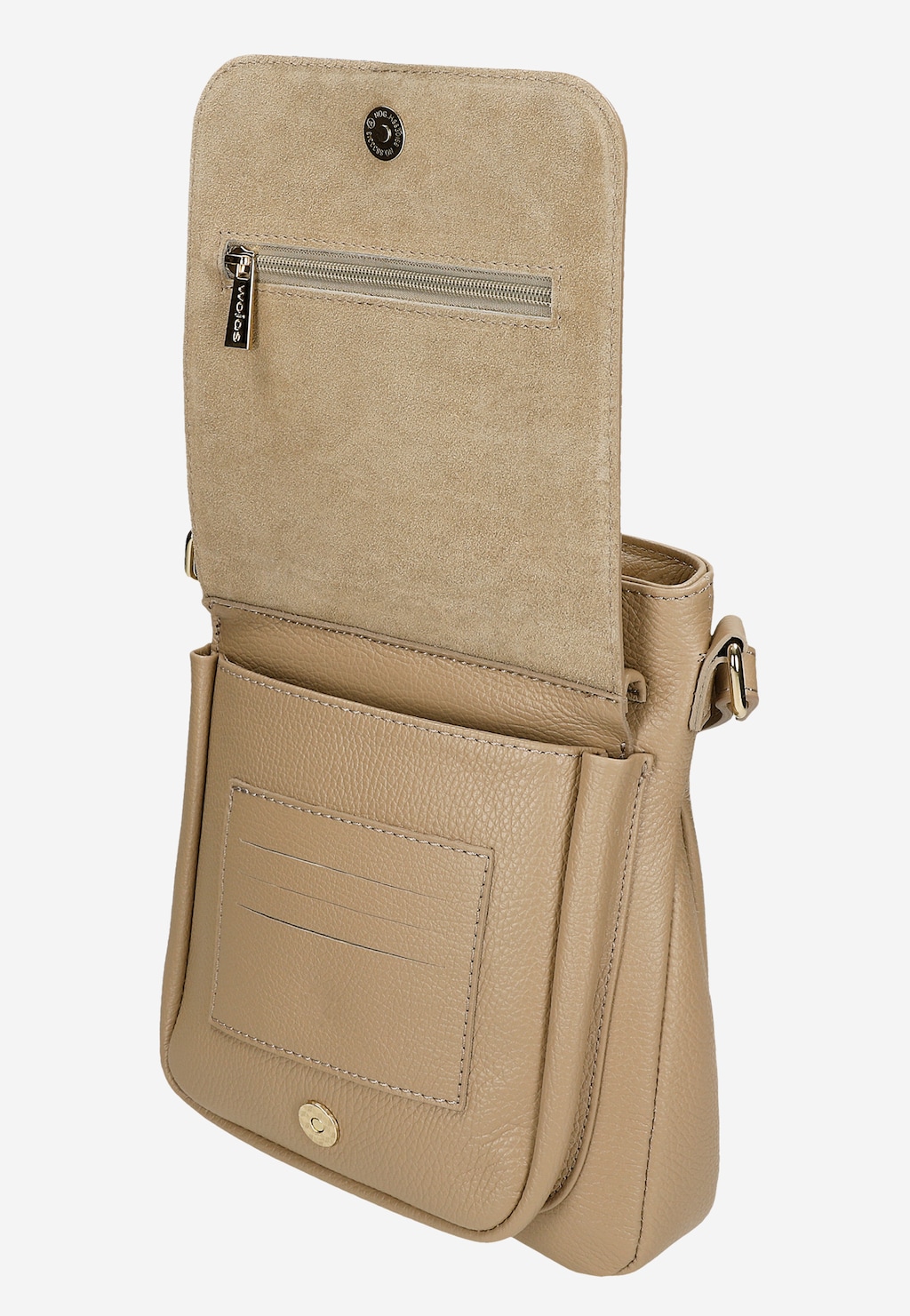 Béžová dámská crossbody kabelka z kombinovaných kůží 80076-74 Widok 8