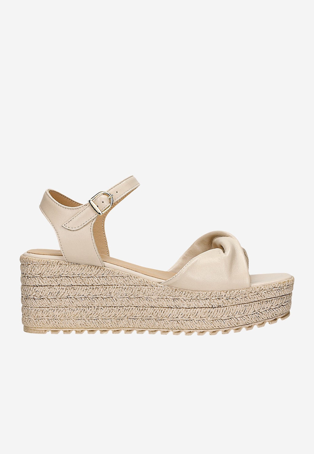 Béžové kožené sandále na kline 76170-54 Widok 2