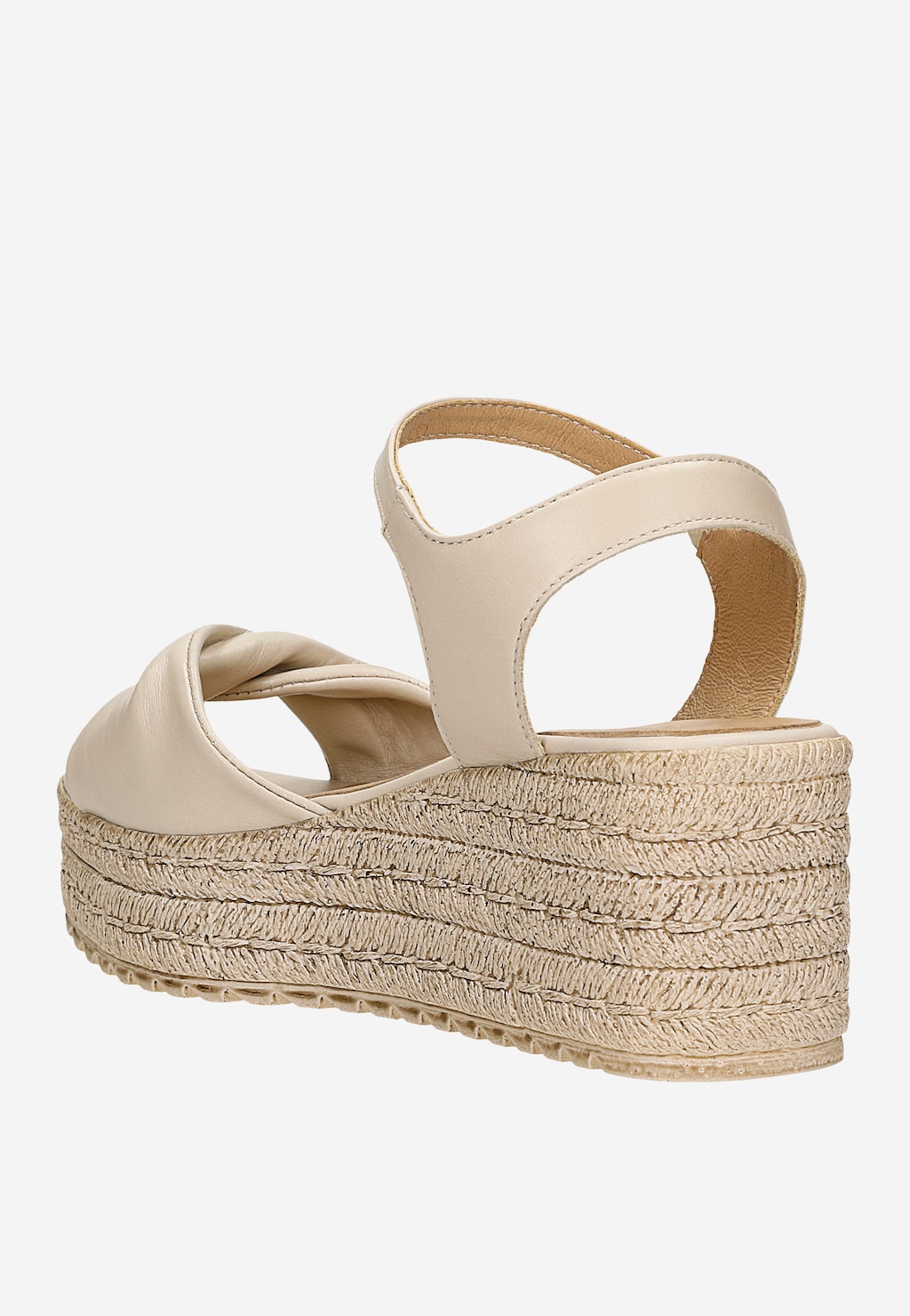 Béžové kožené sandále na kline 76170-54 Widok 4