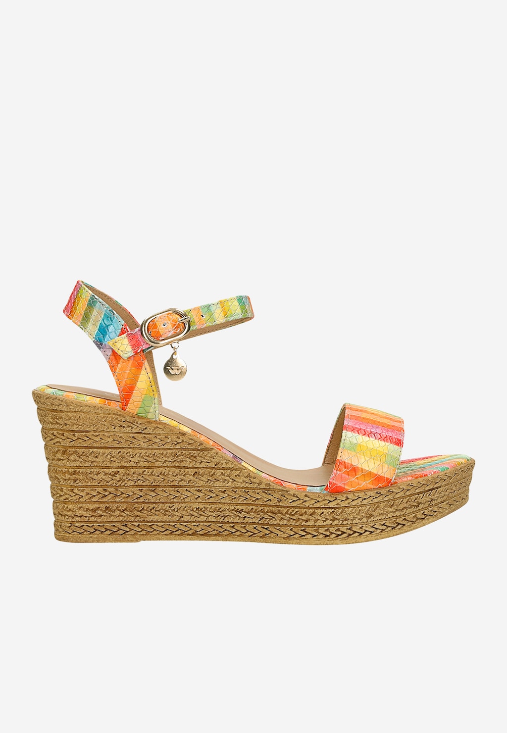 Kolorowe sandały damskie na koturnie 76022-50 Widok 2