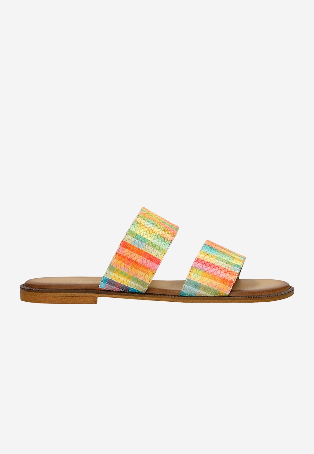 Kolorowe skórzane klapki damskie 74140-50 Widok 2