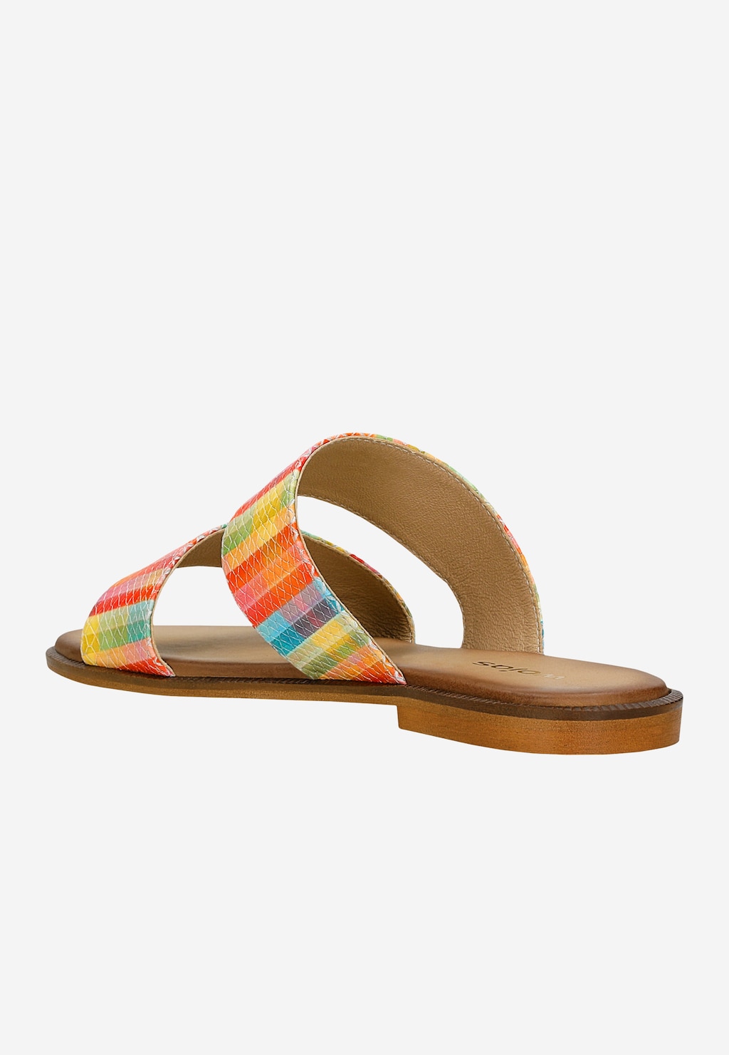 Kolorowe skórzane klapki damskie 74140-50 Widok 4