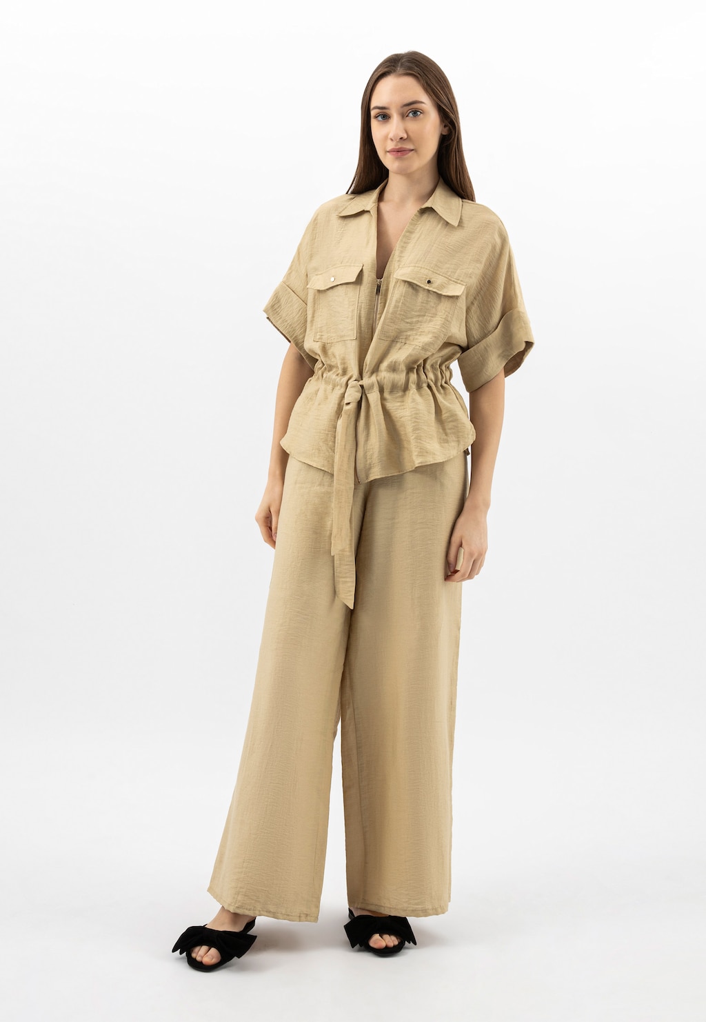 Černé dámské pantofle s velkou mašlí 74138-61 Widok 1