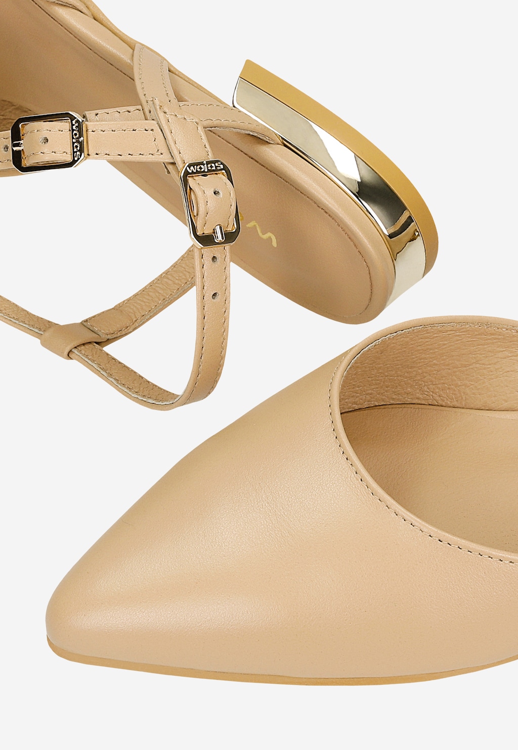 Béžové dámske poltopánky so špicatou špičkou 46341-54 Widok 7