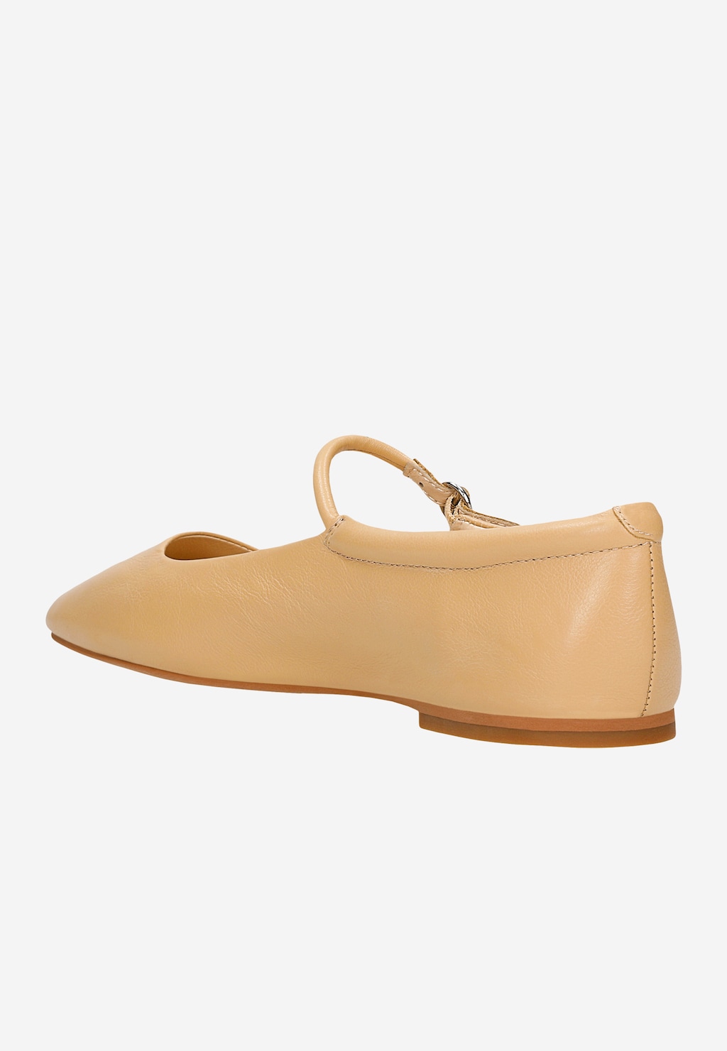 Béžové kožené baleríny s páskem přes nárt 44057-54 Widok 4