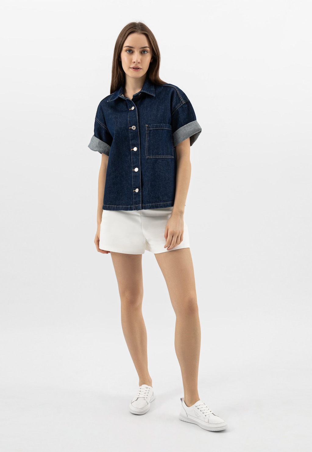 Biele letné tenisky na gumovej podrážke 46265-59 Widok 1