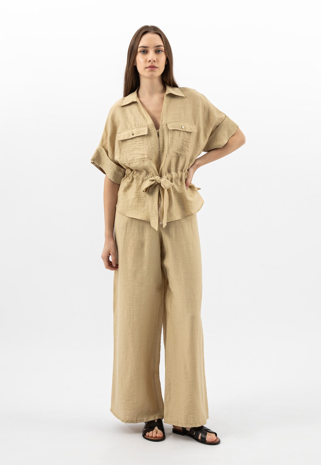 Černé kožené dámské sandály 76210-51 Widok 8