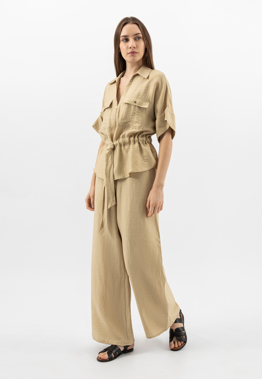 Černé kožené dámské sandály 76210-51 Widok 1