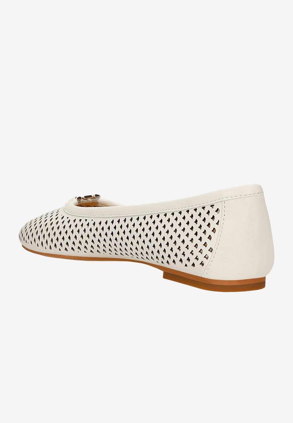 Ažúrové dámske balerínky v svetlobéžovej farbe 44056-59 Widok 4