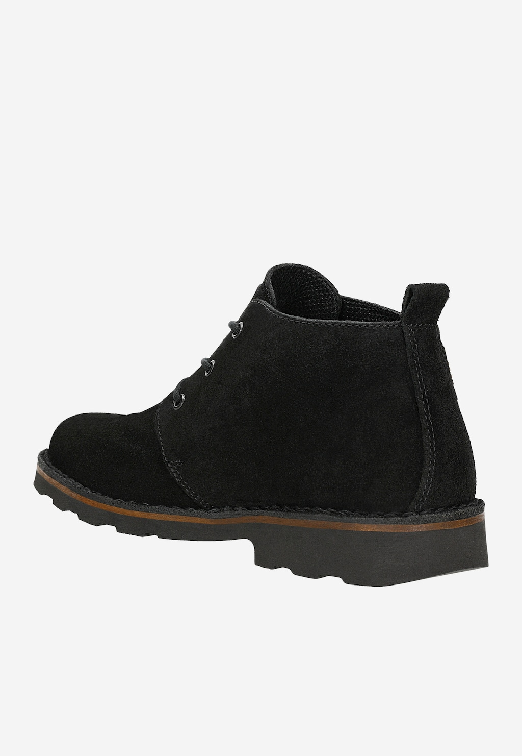 Czarne niskie trzewiki męskie w stylu chukka 24128-61 Widok 3