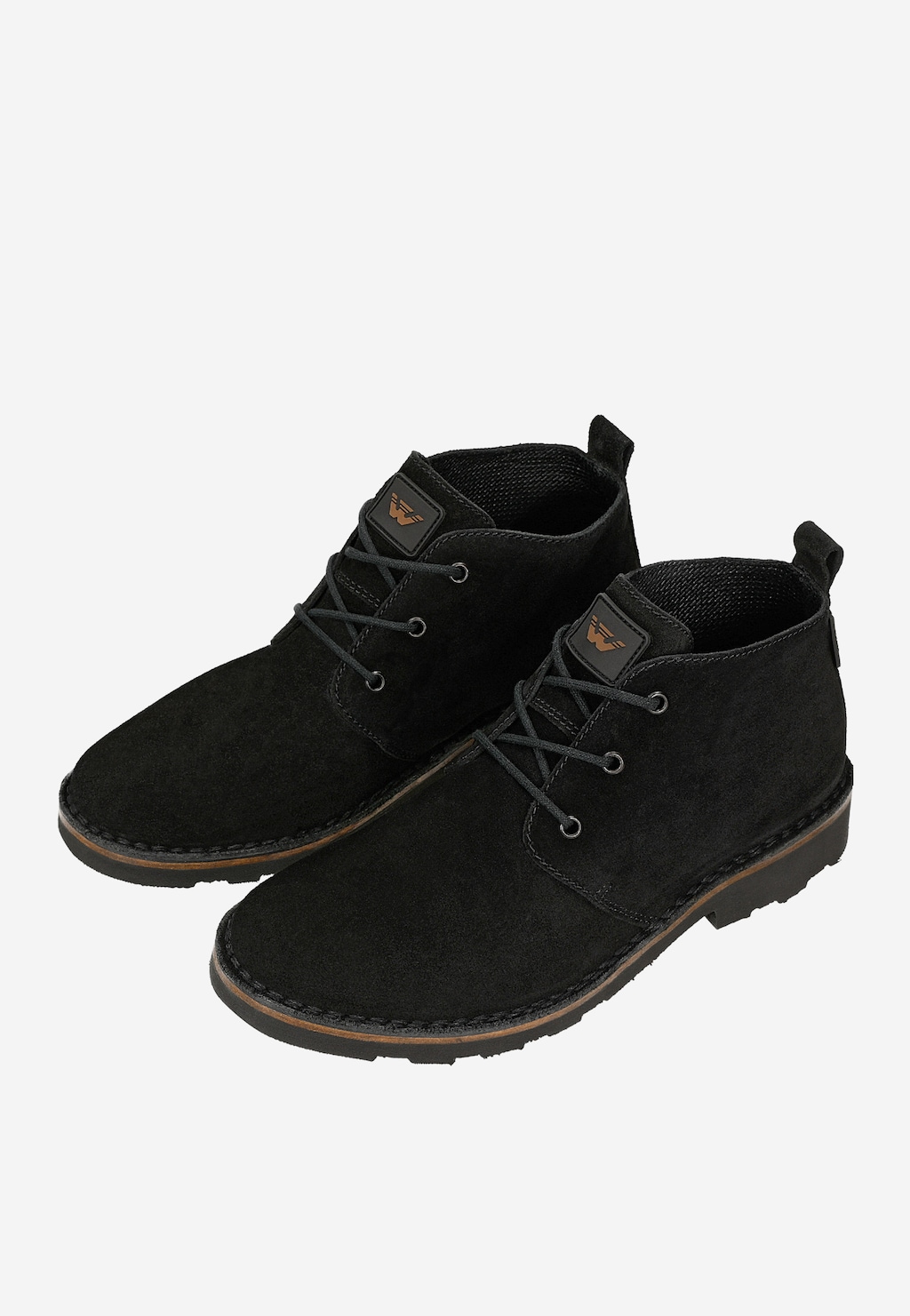 Czarne niskie trzewiki męskie w stylu chukka 24128-61 Widok 6