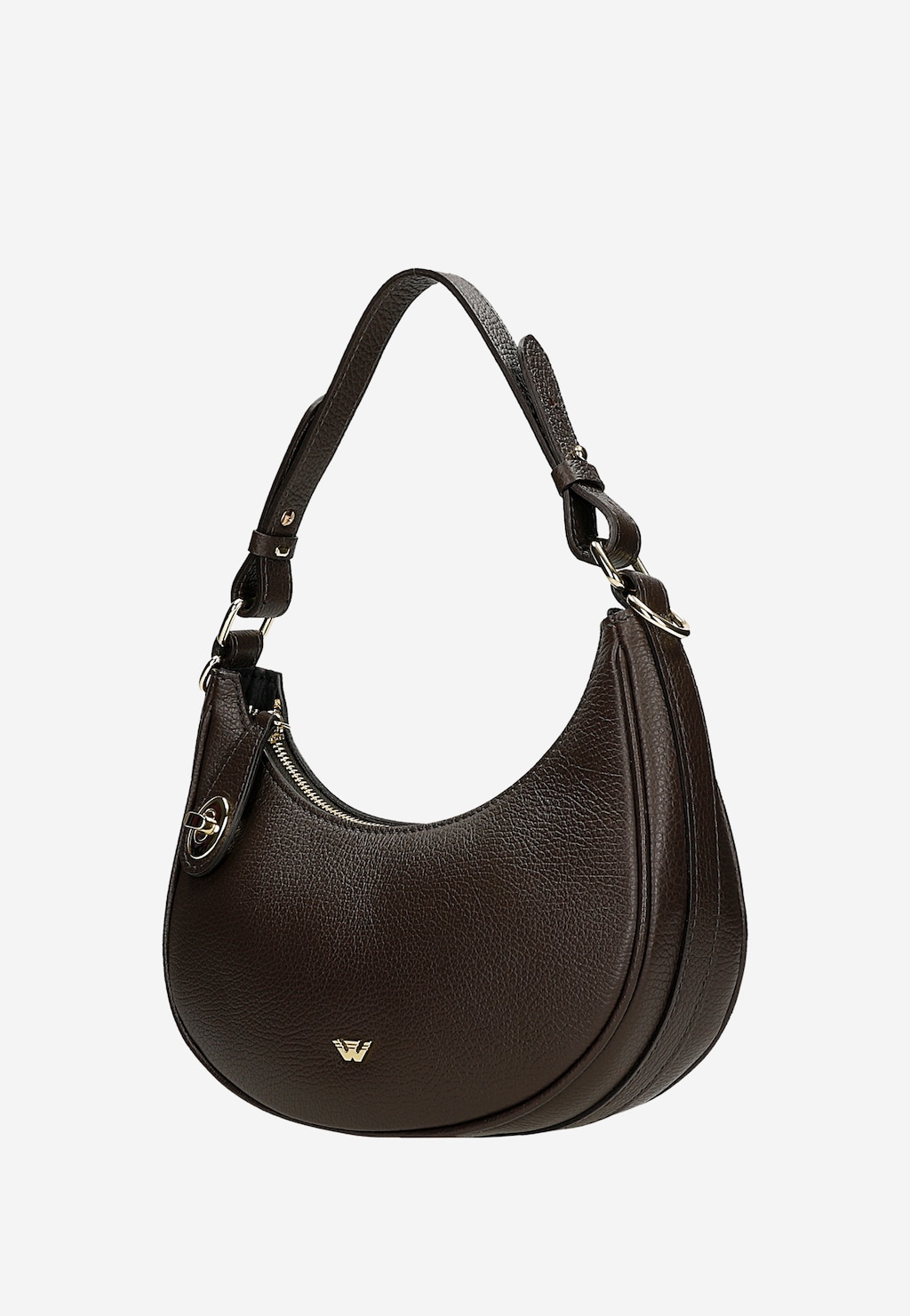 Tmavohnedá kabelka typu bageta 80391-52 Widok 2