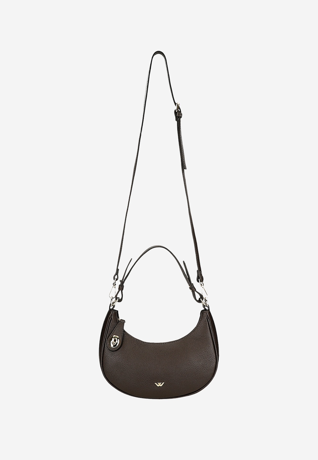 Tmavohnedá kabelka typu bageta 80391-52 Widok 4