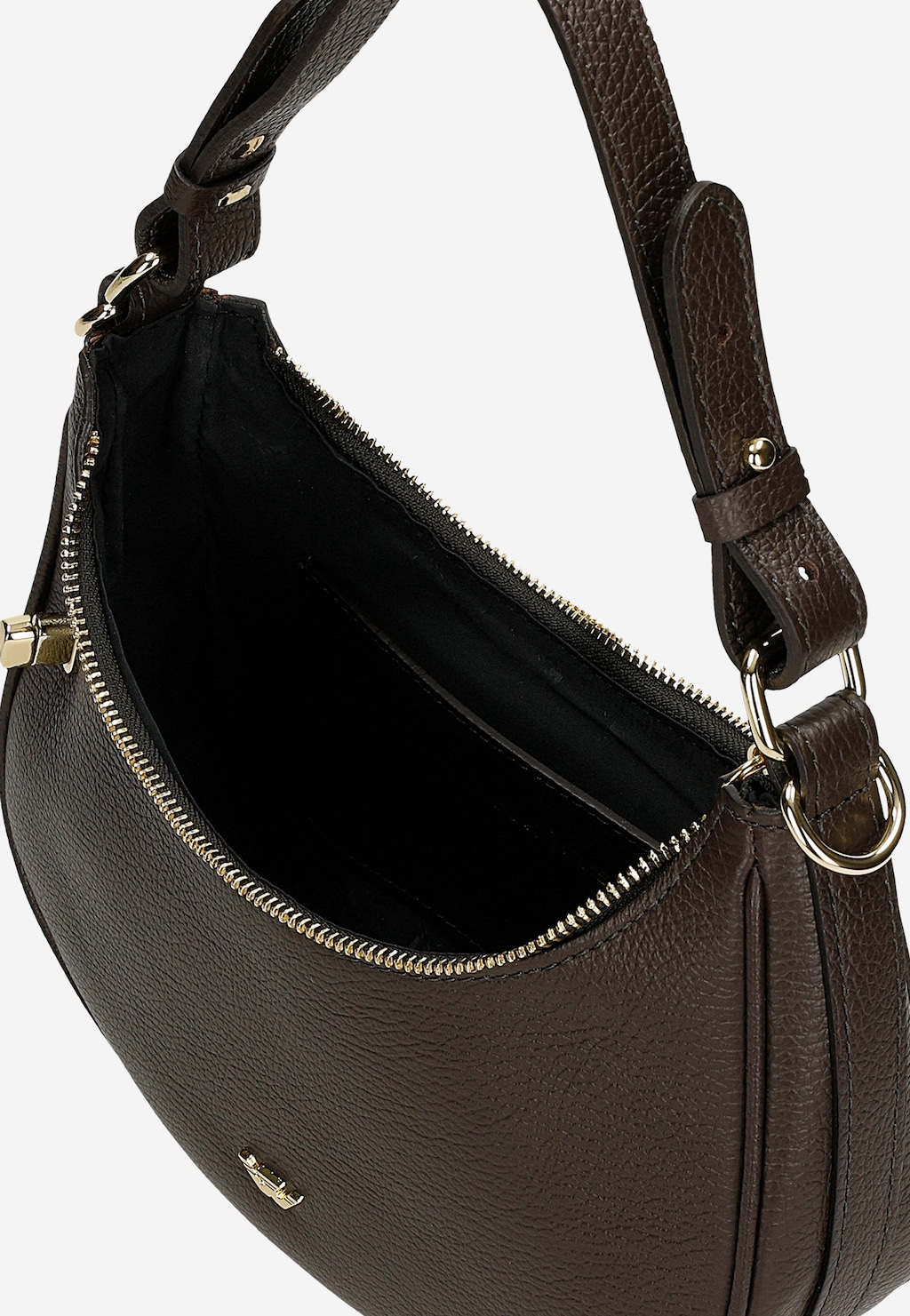 Tmavohnedá kabelka typu bageta 80391-52 Widok 5