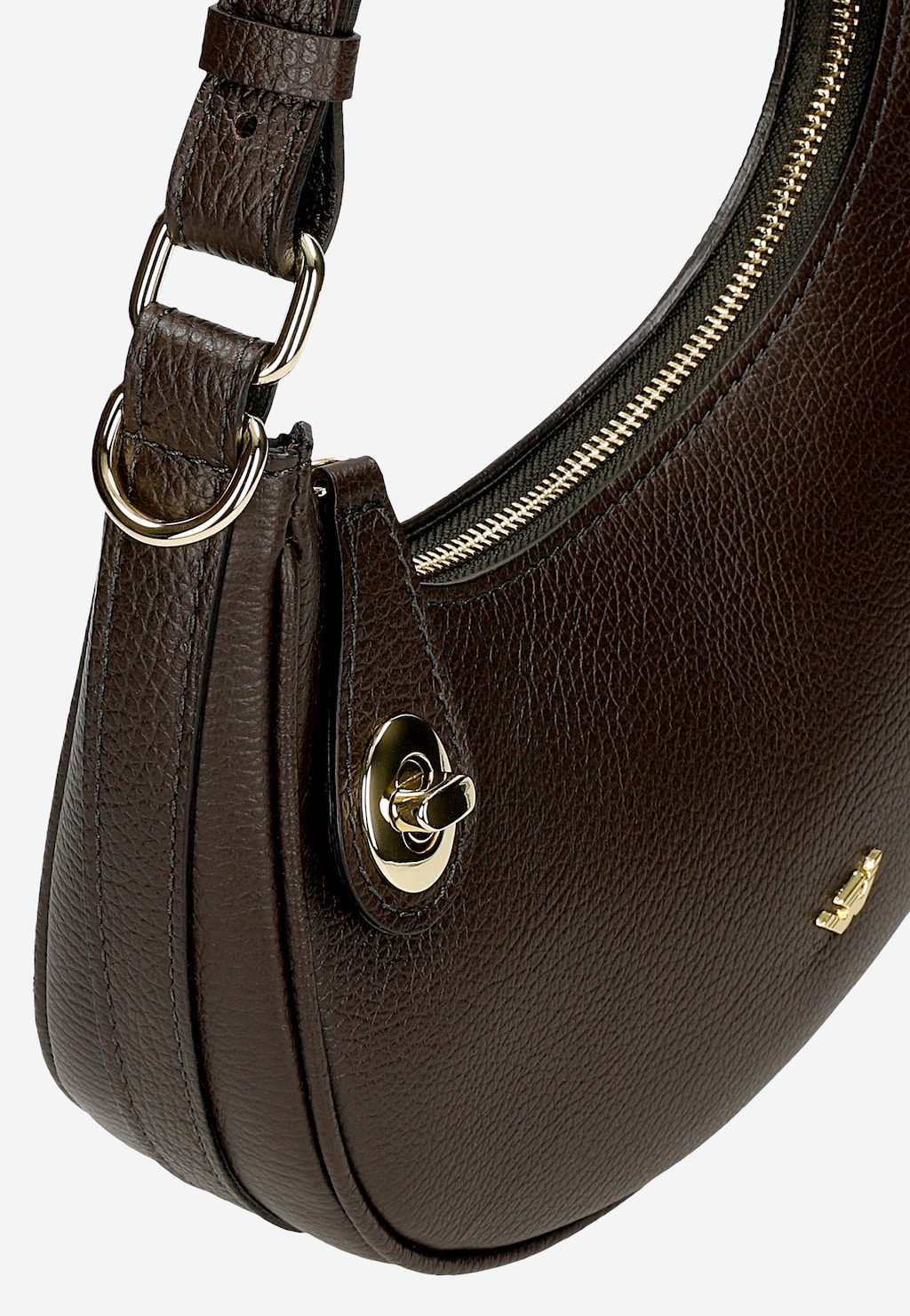 Tmavohnedá kabelka typu bageta 80391-52 Widok 6