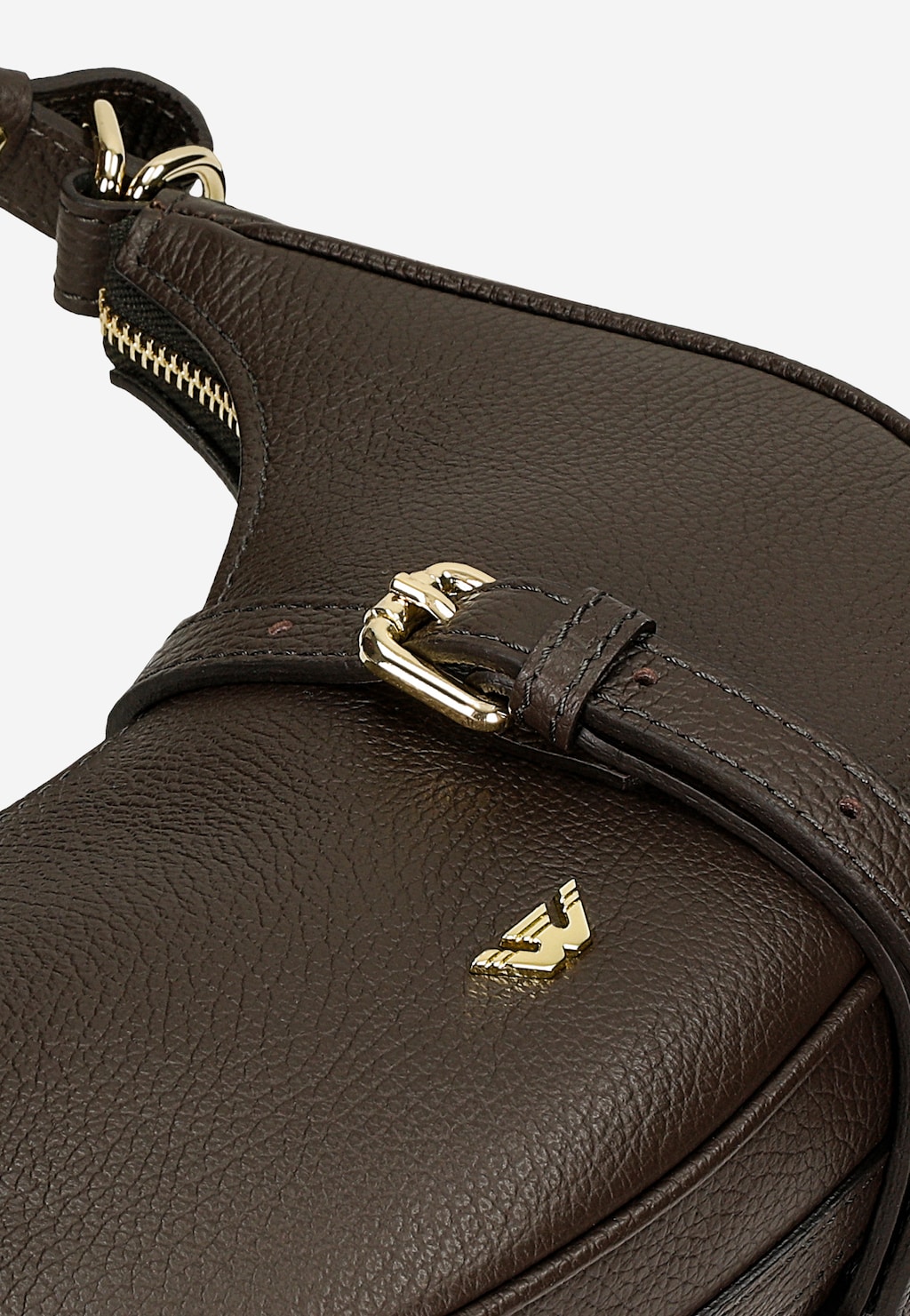 Tmavohnedá kabelka typu bageta 80391-52 Widok 7