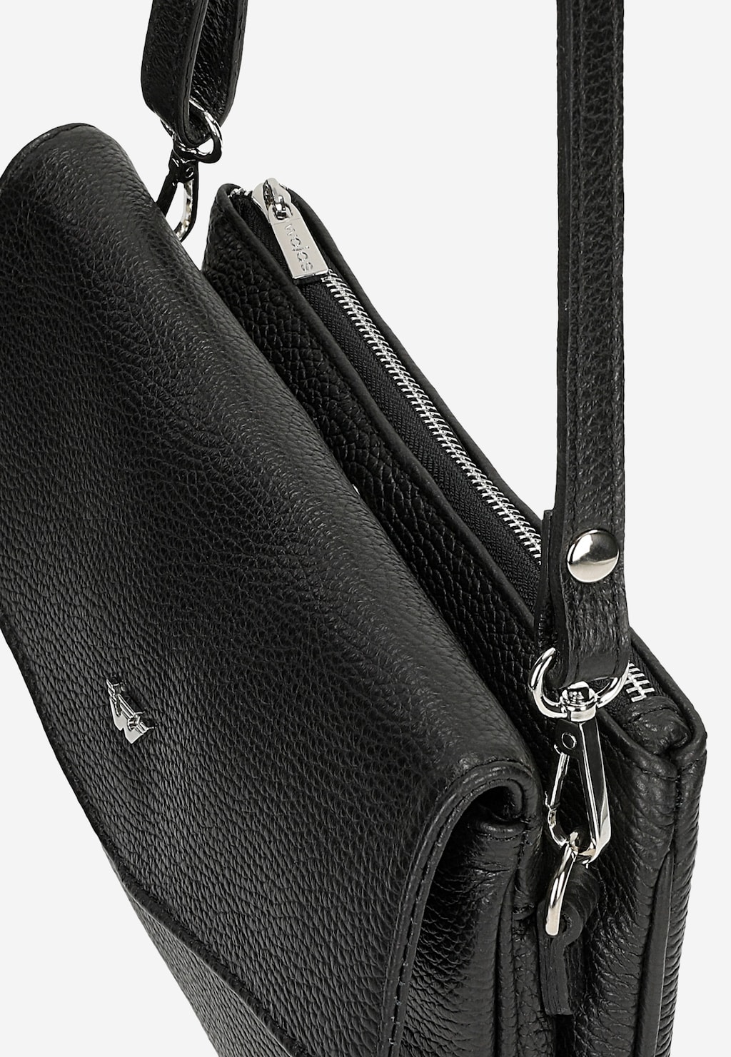 Malá čierna dámska kabelka z lícnej kože 80412-51 Widok 7