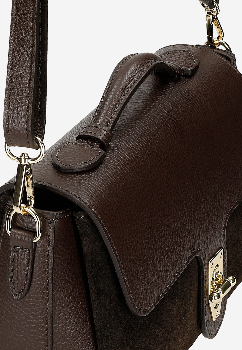 Tmavě hnědá dámská kufříková kabelka 80438-72 Widok 7