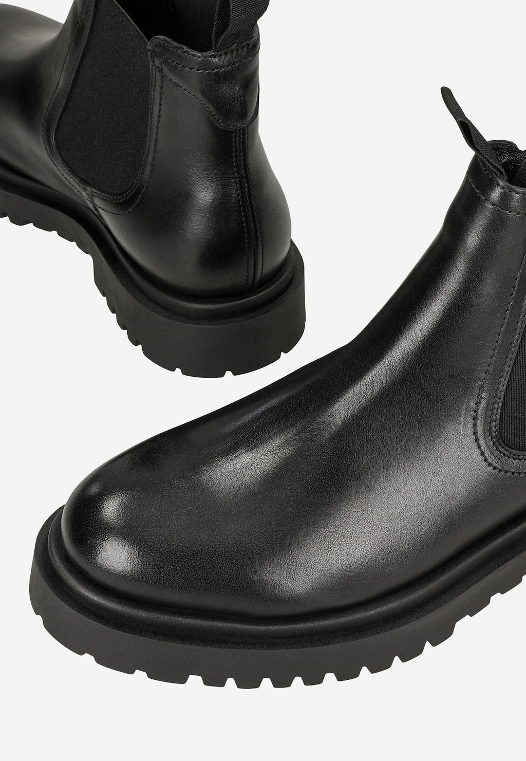 Czarne skórzane sztyblety męskie ze skóry licowej 20049-51 Widok 6