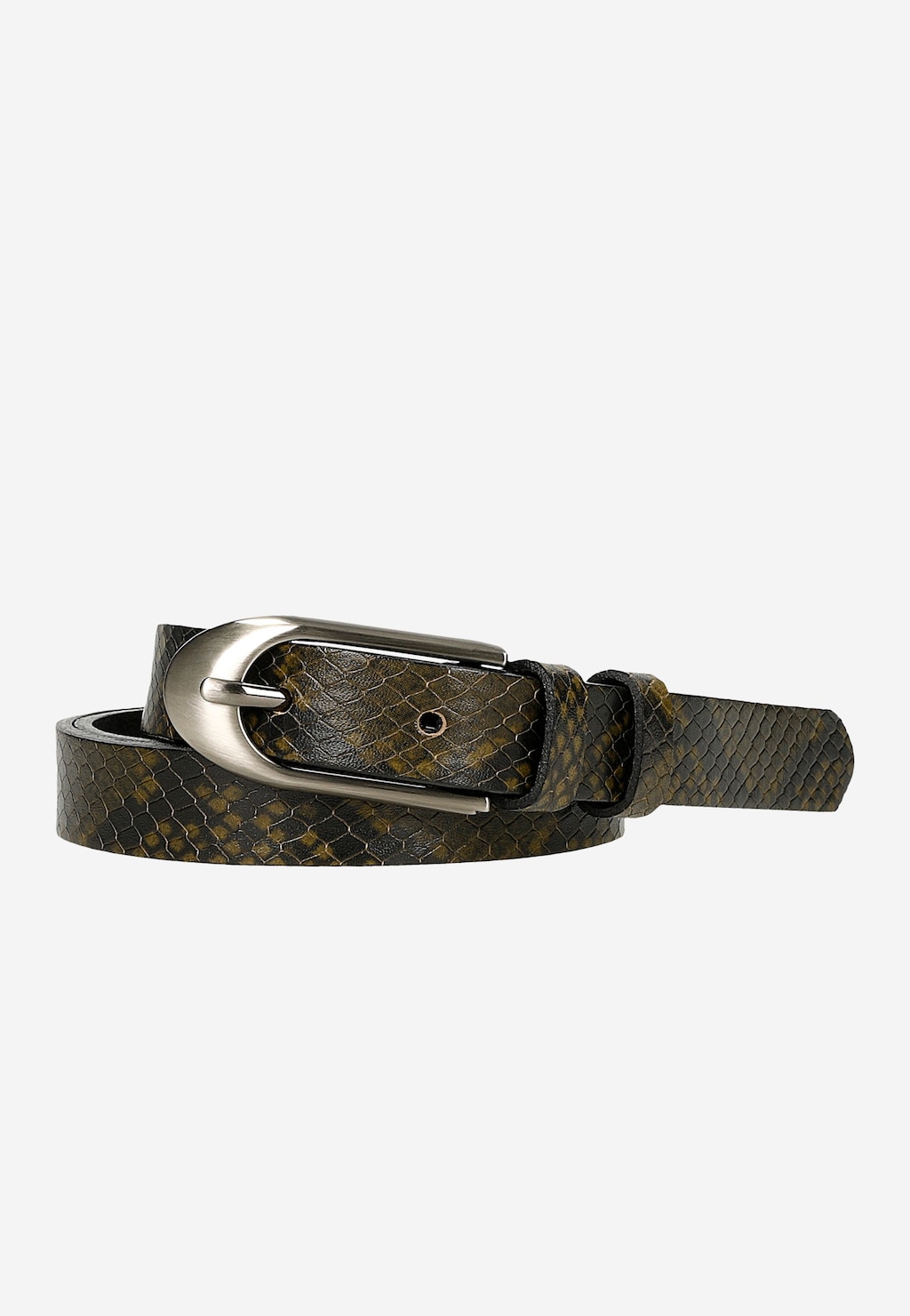 Zielony wąski pasek z wężowym tłoczeniem 93133-57 Widok 1