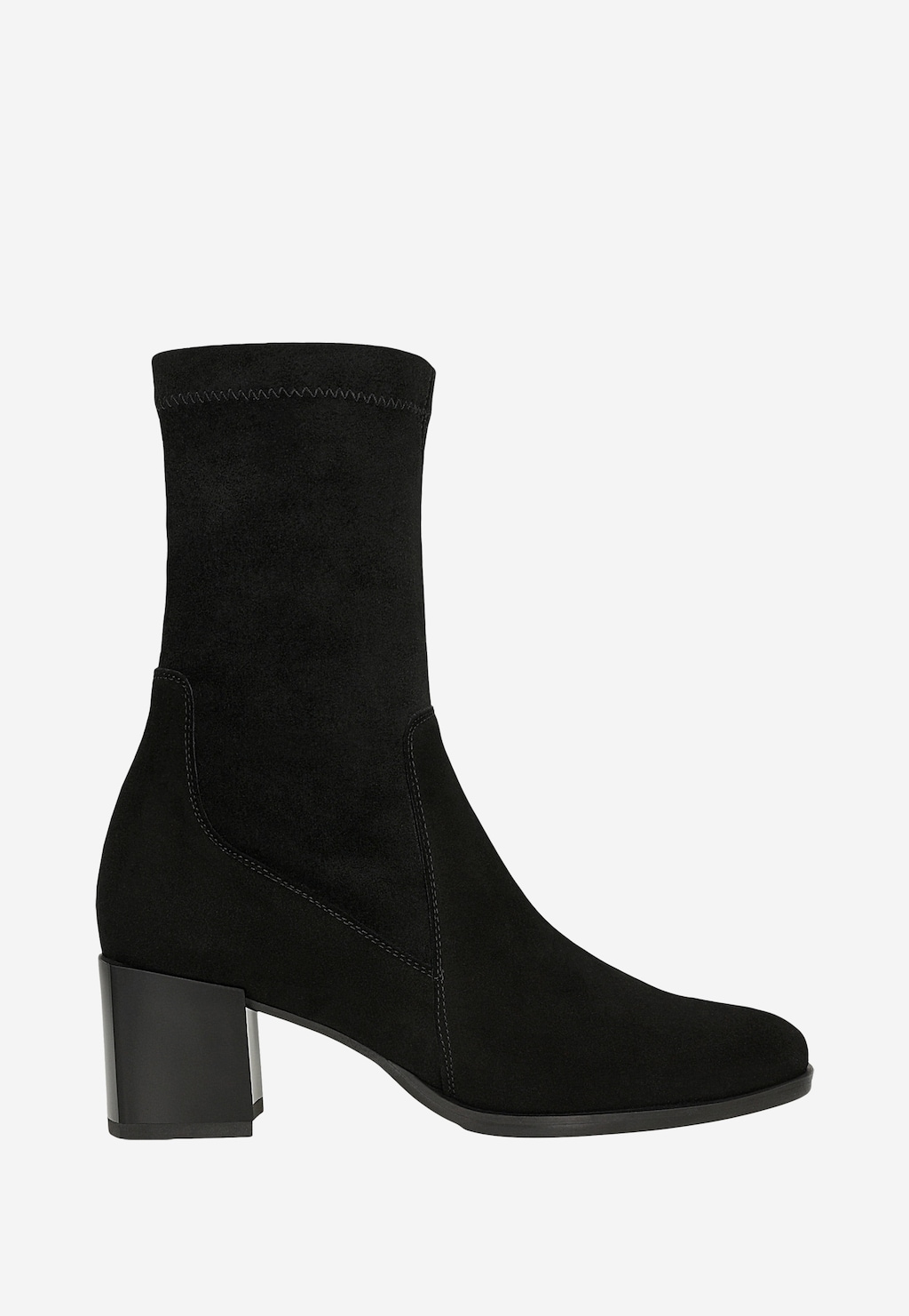 Czarne botki z dopasowaną cholewką 55318-81 Widok 1