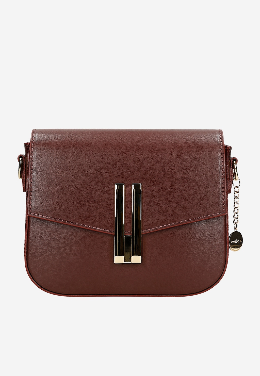 Bordó kabelka přes rameno s geometrickou sponou 80450-55 Widok 1