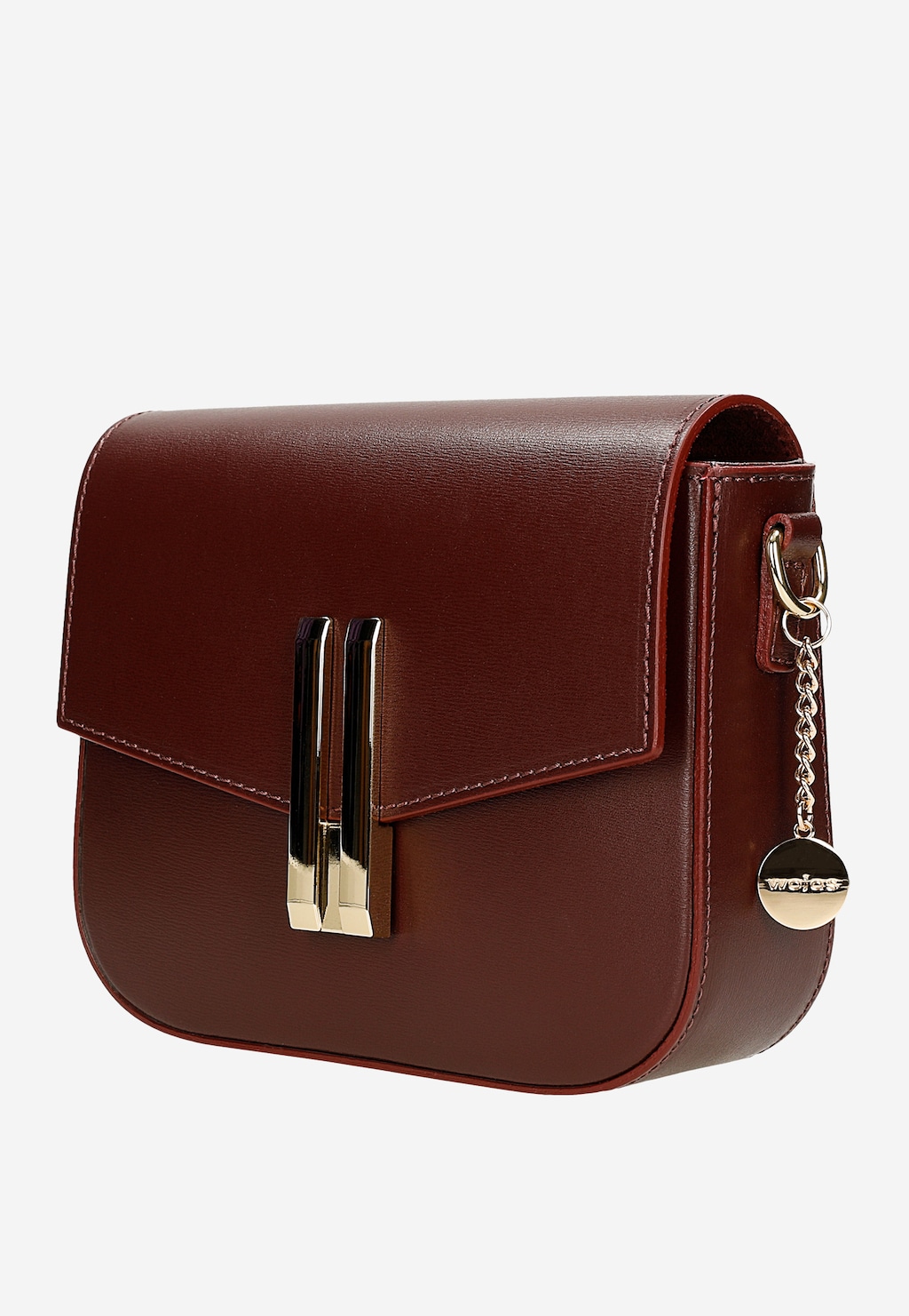 Bordó kabelka přes rameno s geometrickou sponou 80450-55 Widok 2
