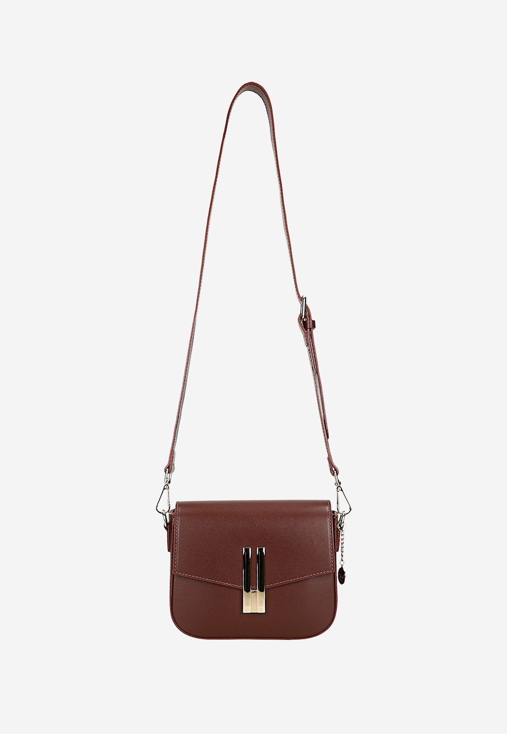 Bordó kabelka přes rameno s geometrickou sponou 80450-55 Widok 4